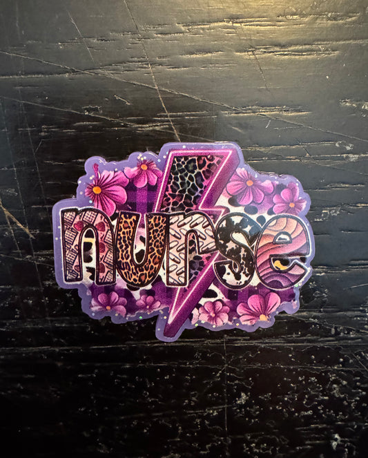 Purple nurse badge reel
