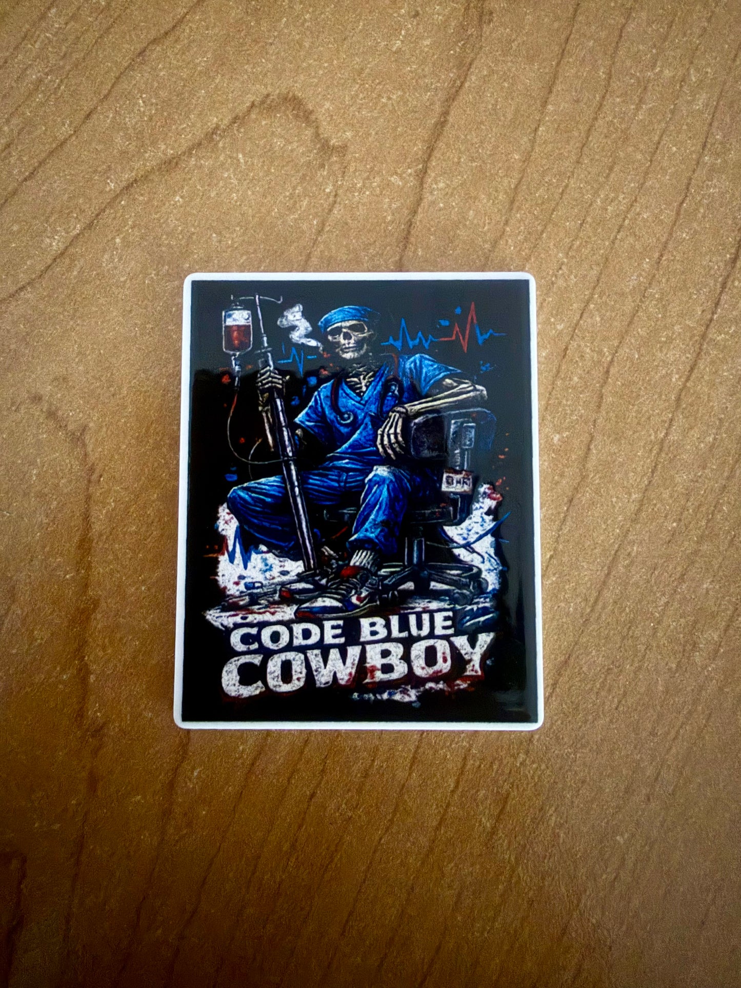 Code blue cowboy badge reel (no glitter)