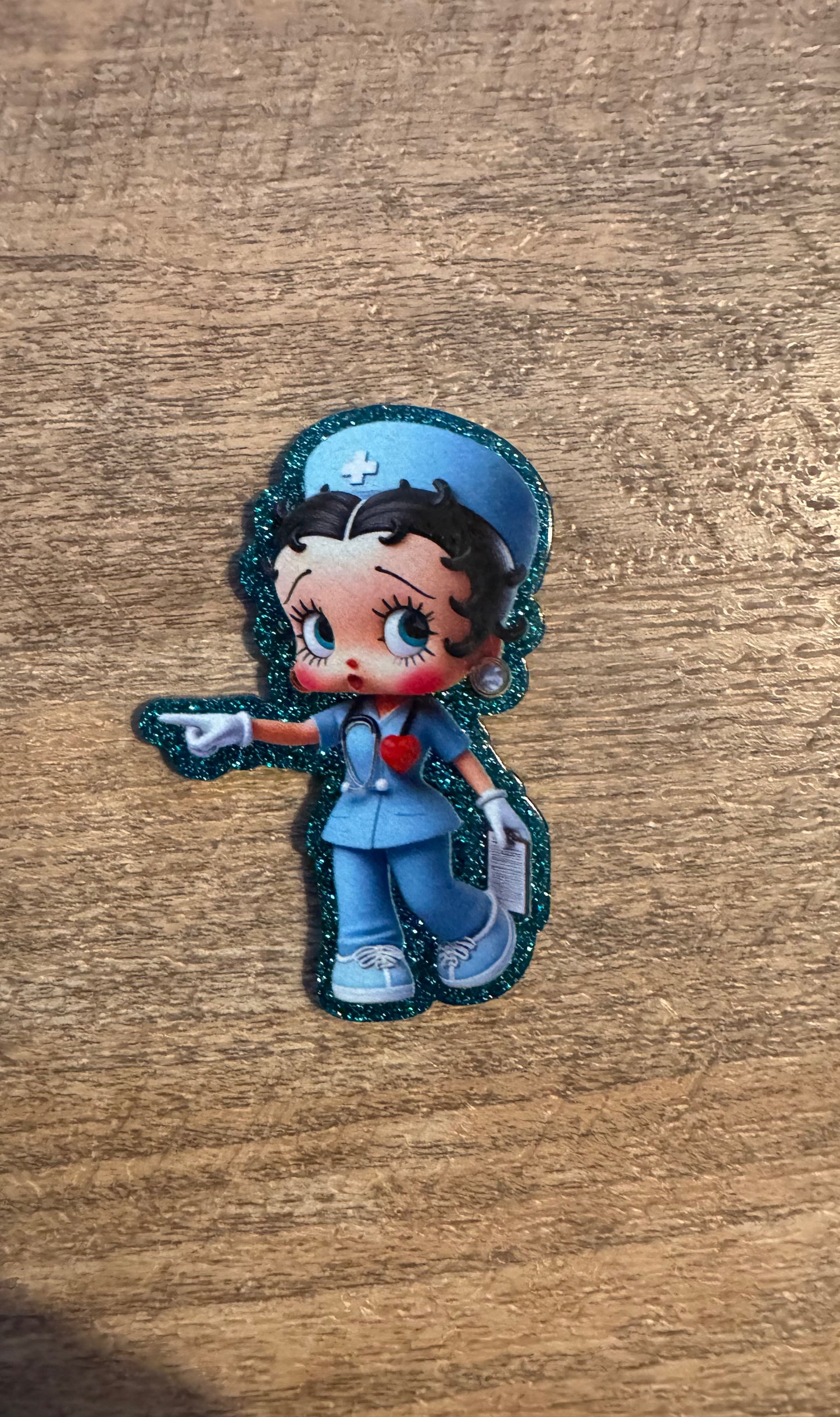 Betty Boop nurse badge reel