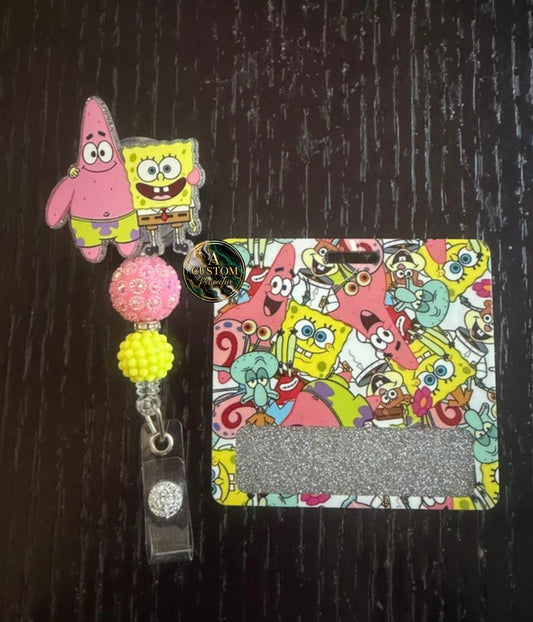 SpongeBob & Patrick badge reel & badge buddy