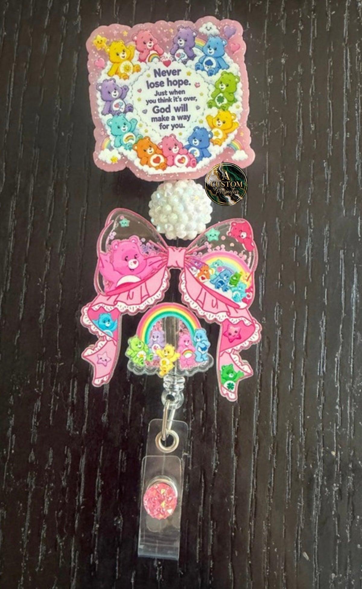 Carebear badge reel