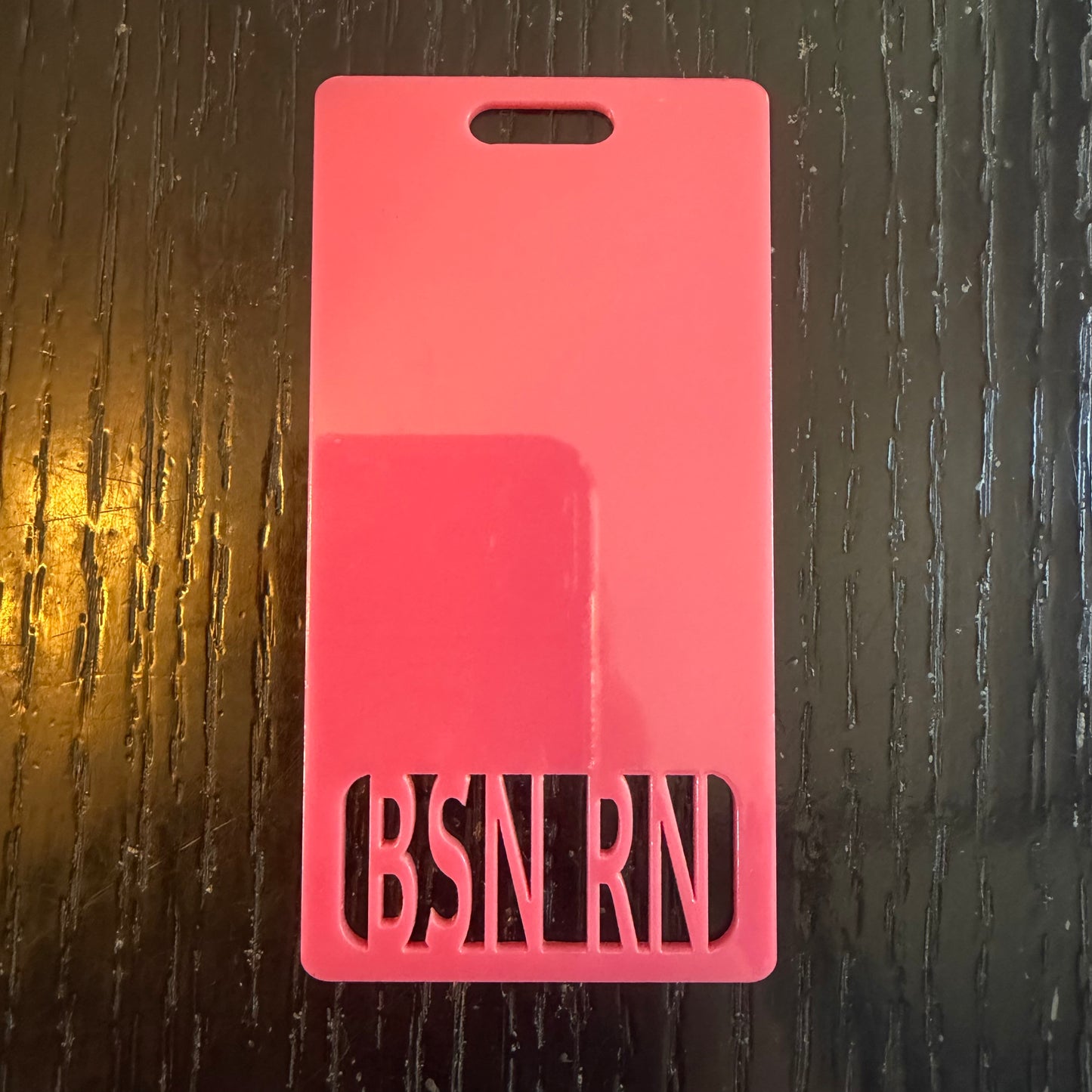 BSN RN vertical badge buddy (hot pink)