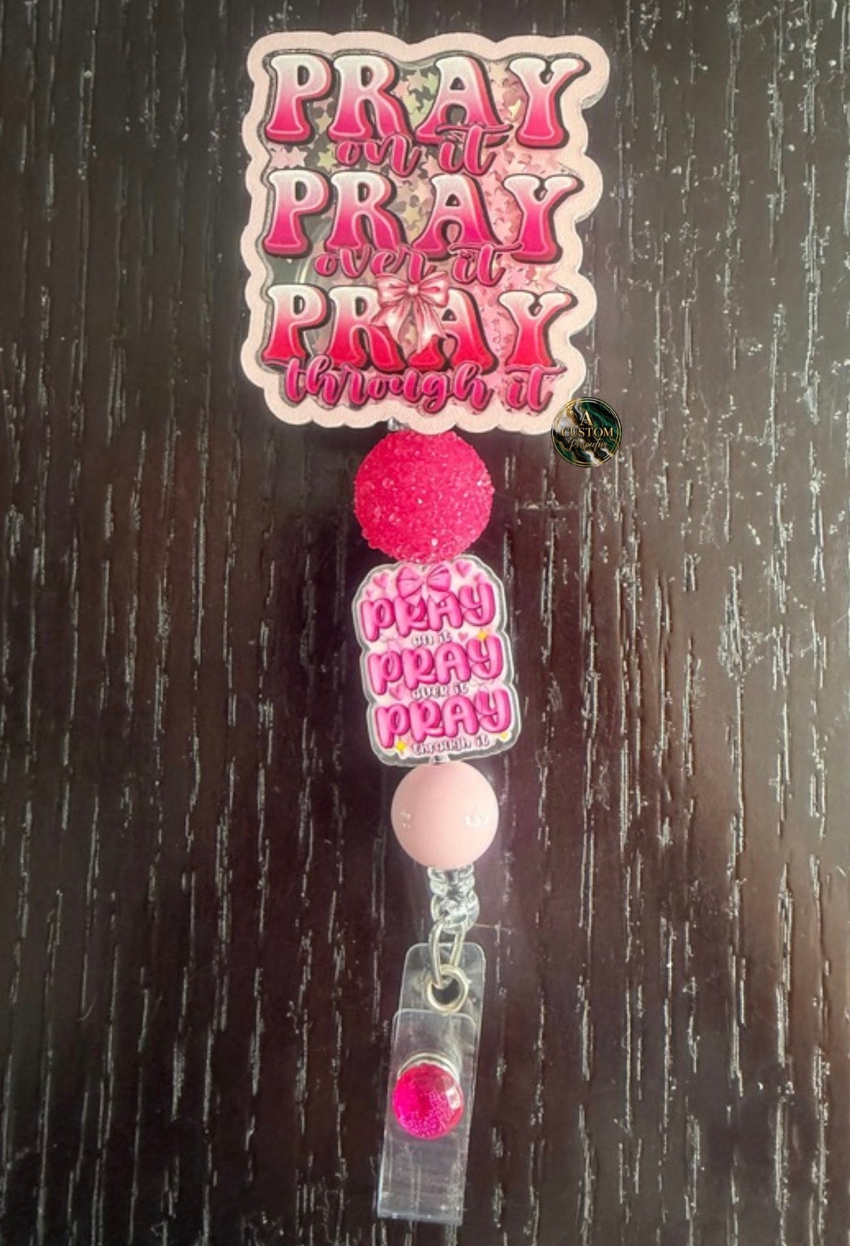 Pray shaker badge reel
