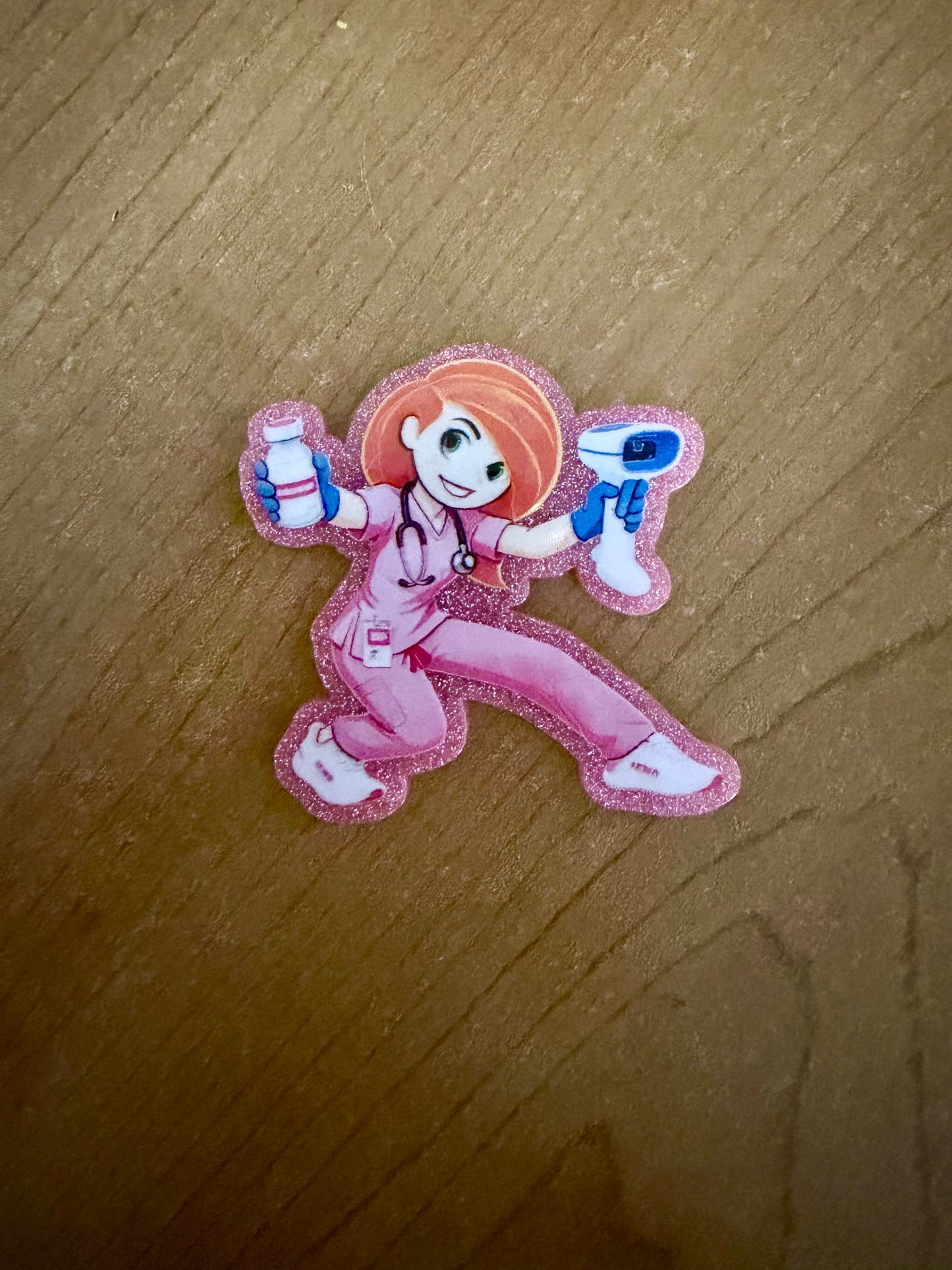 Kim Possible nurse badge reel