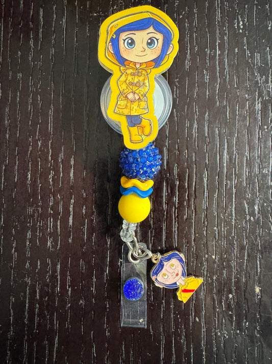 Coraline shaker badge reel