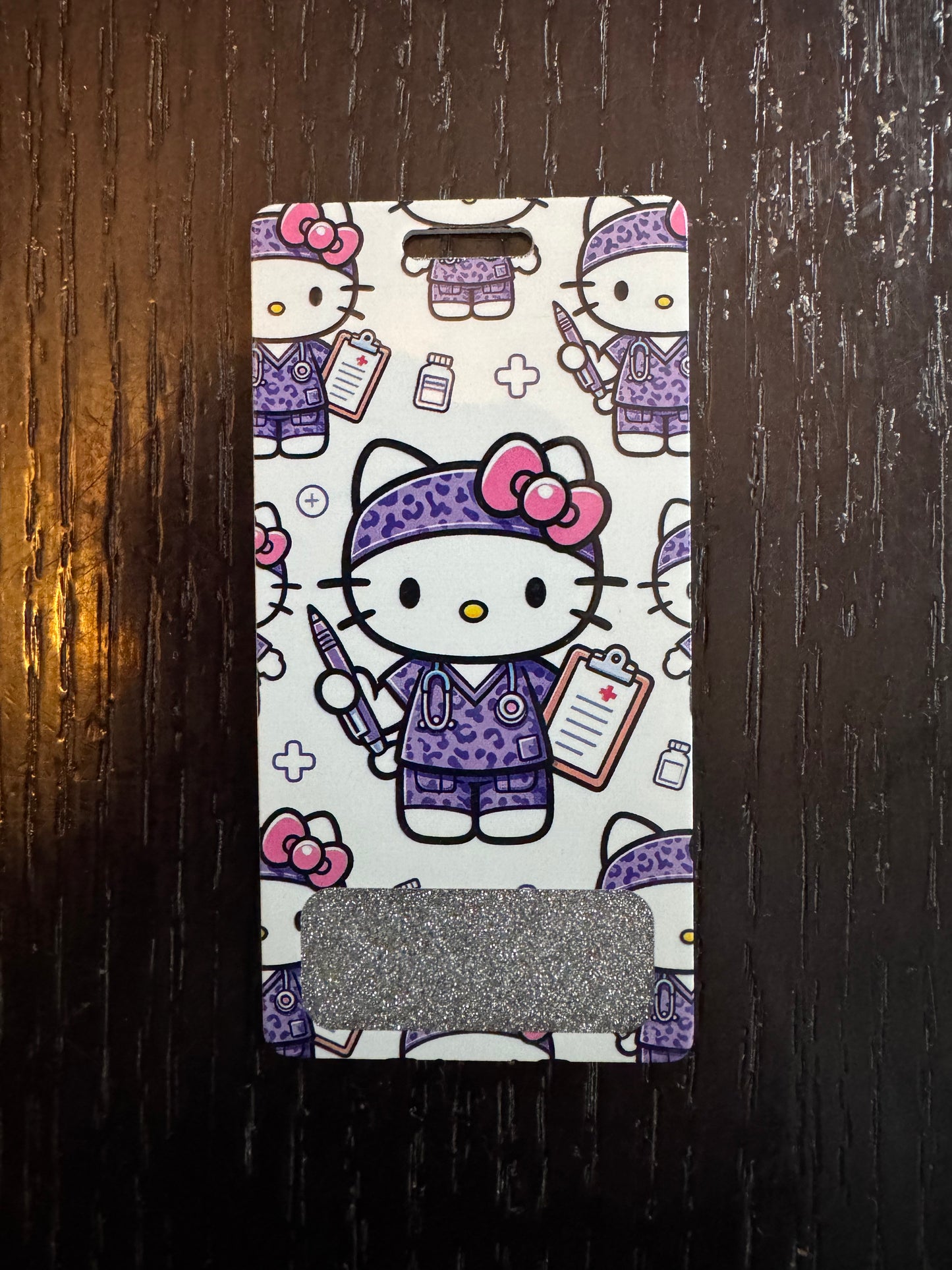 Hello Kitty Nurse vertical badge buddy