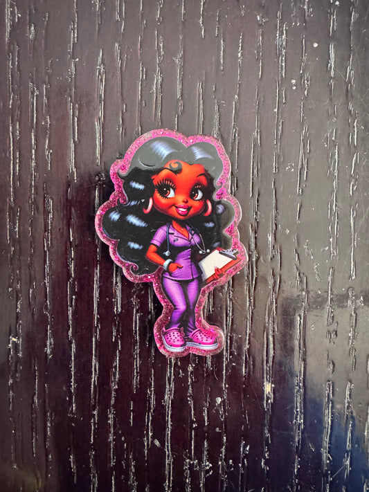 Betty Boop Nurse badge reel