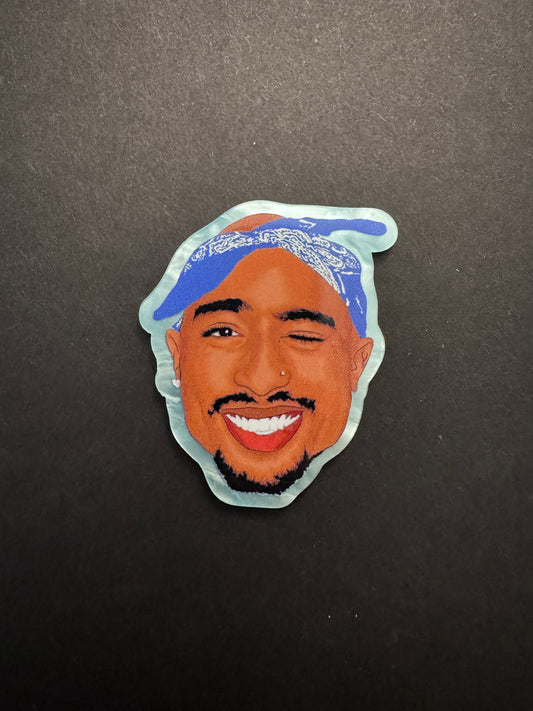 Tupac (no glitter) badge reel
