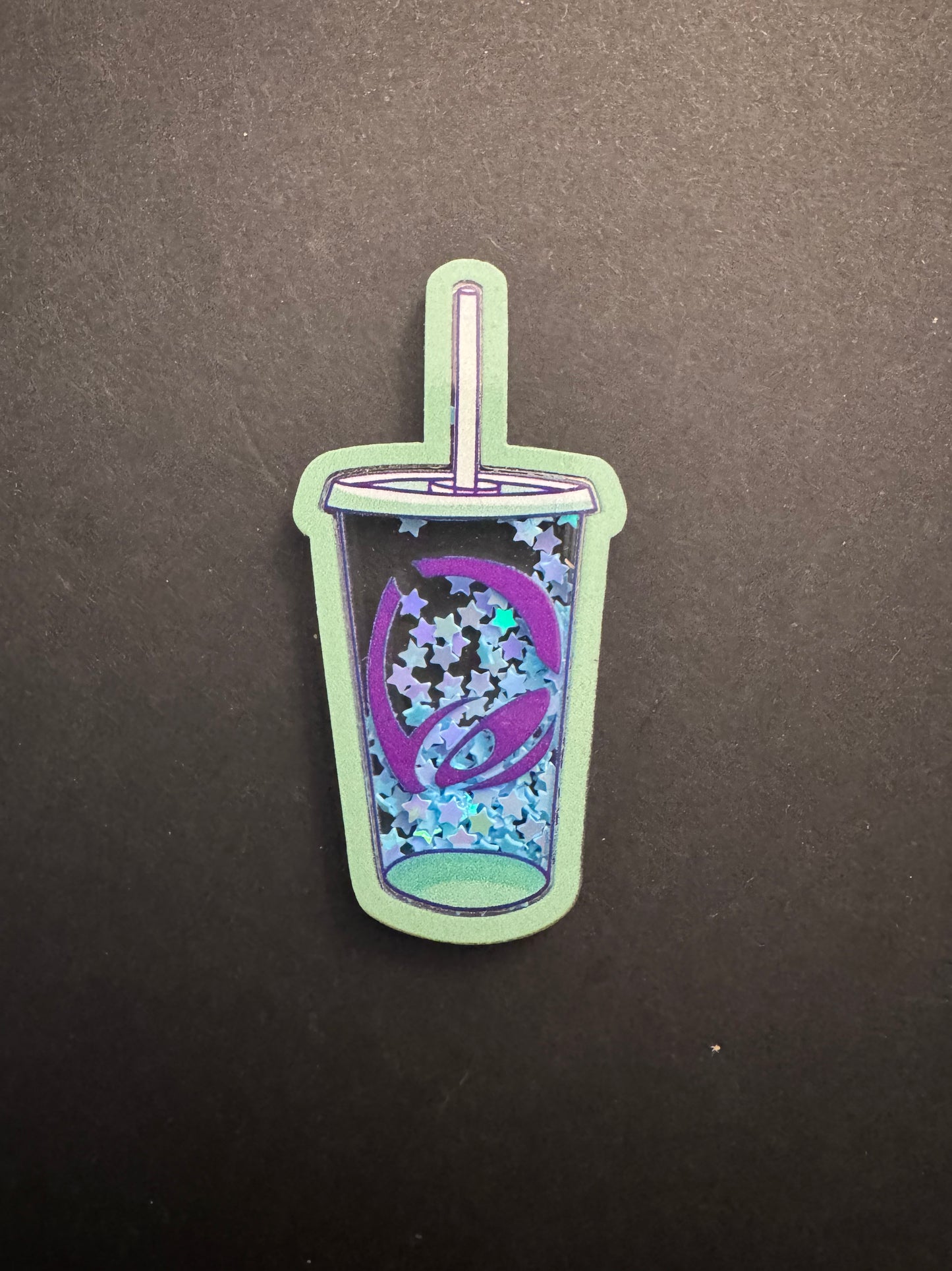 Taco Bell drink shaker badge reel