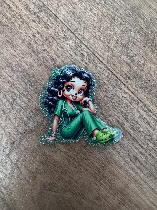 Betty Boop Nurse badge reel