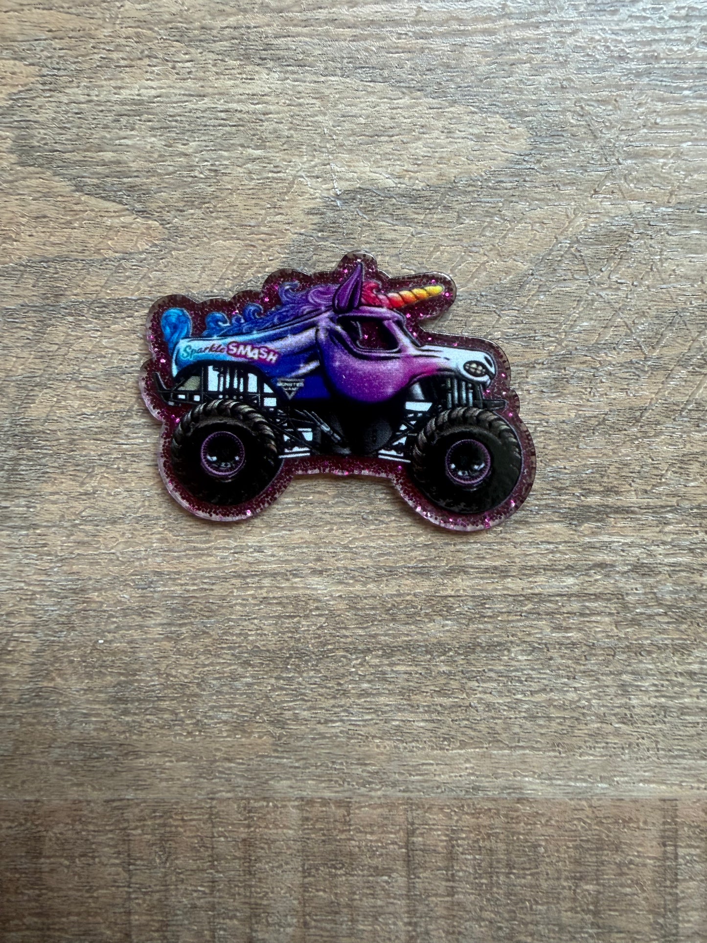 Sparkle smash monster truck badge reel