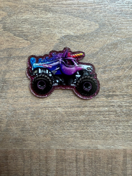 Sparkle smash monster truck badge reel