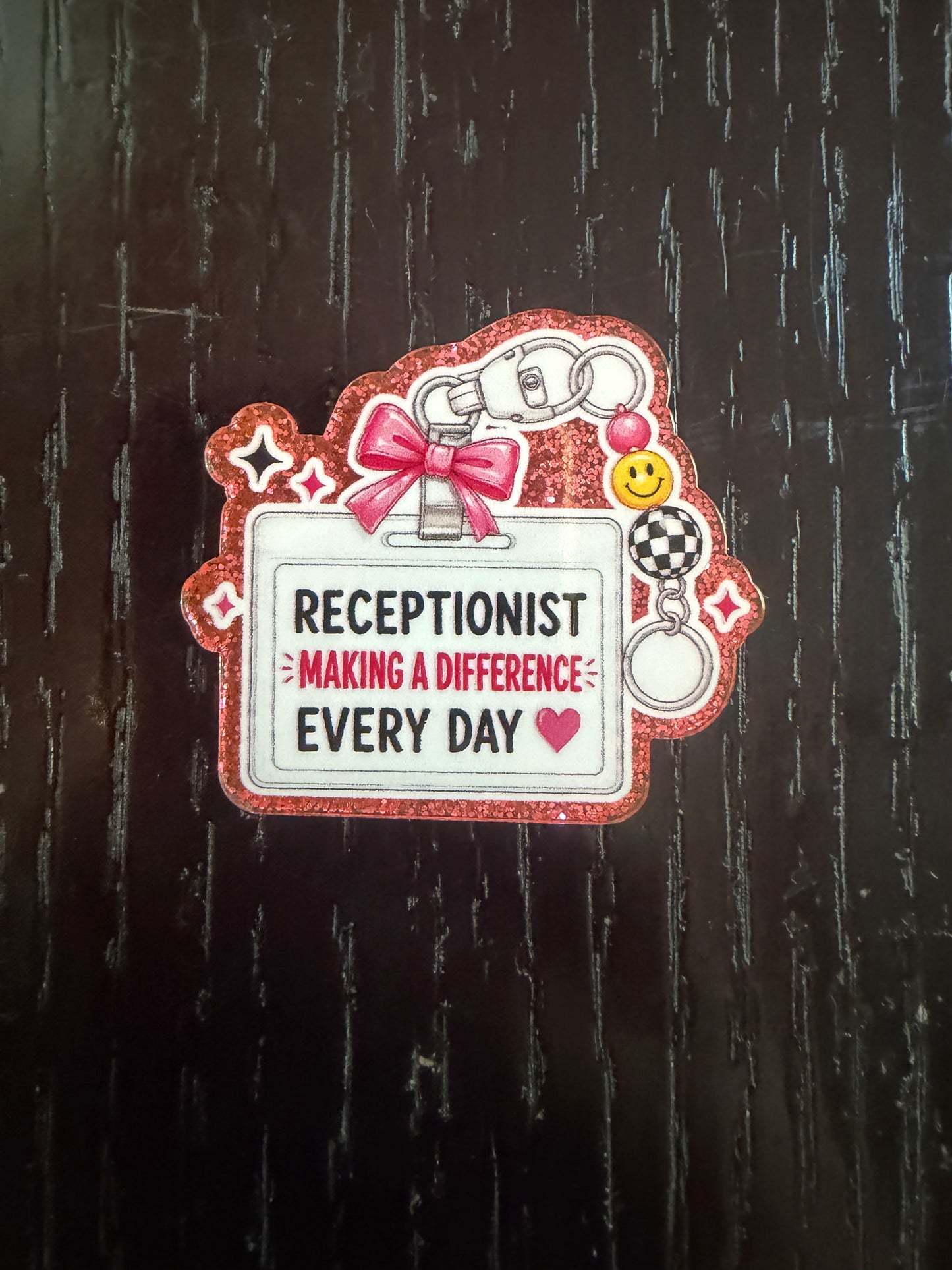 Receptionist badge reel
