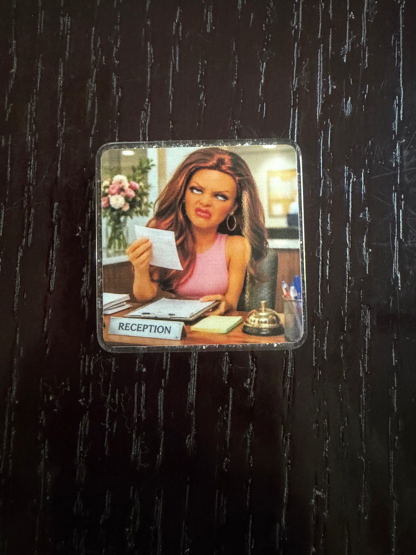 Receptionist badge reel