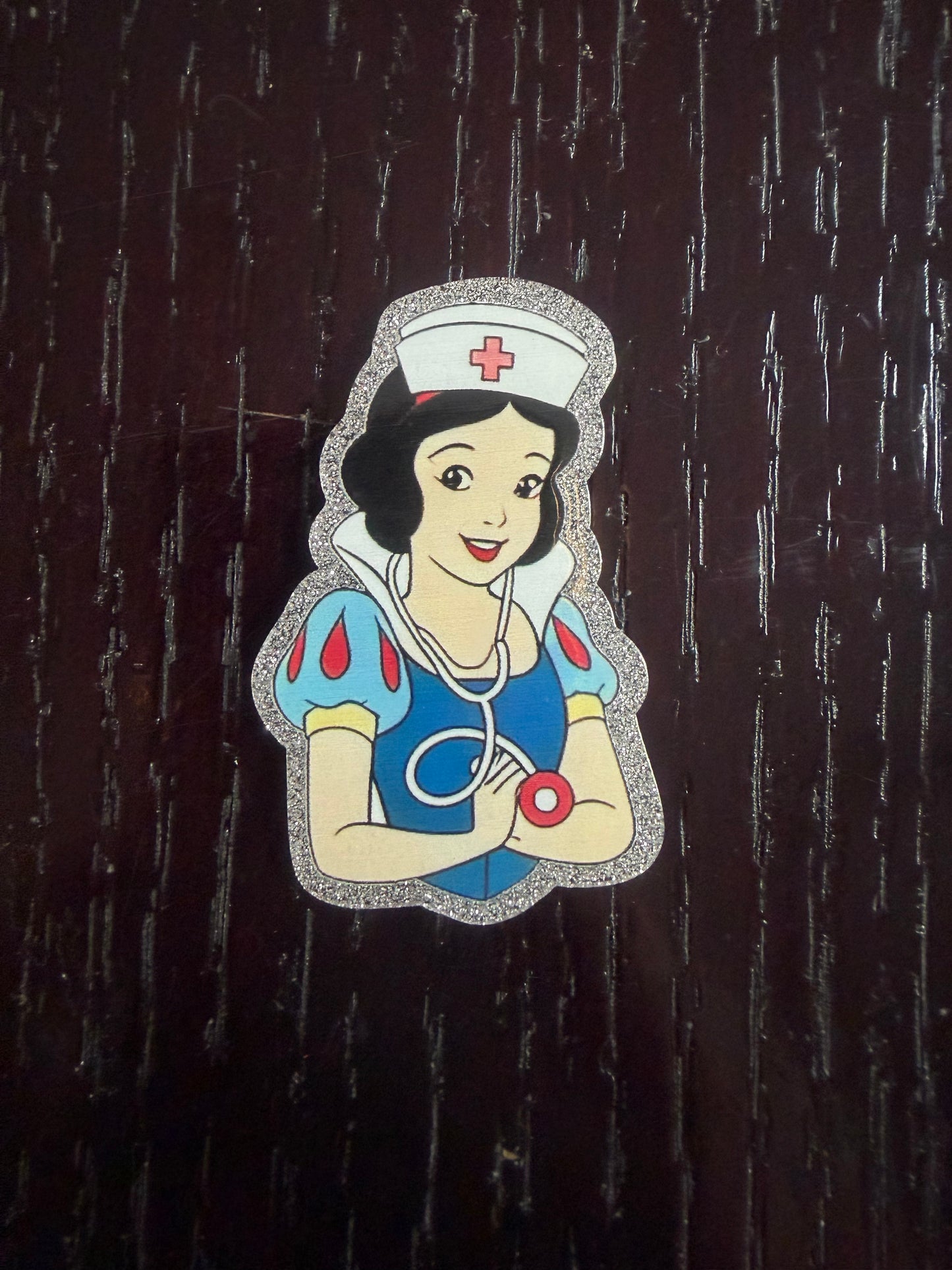 Snow White nurse badge reel