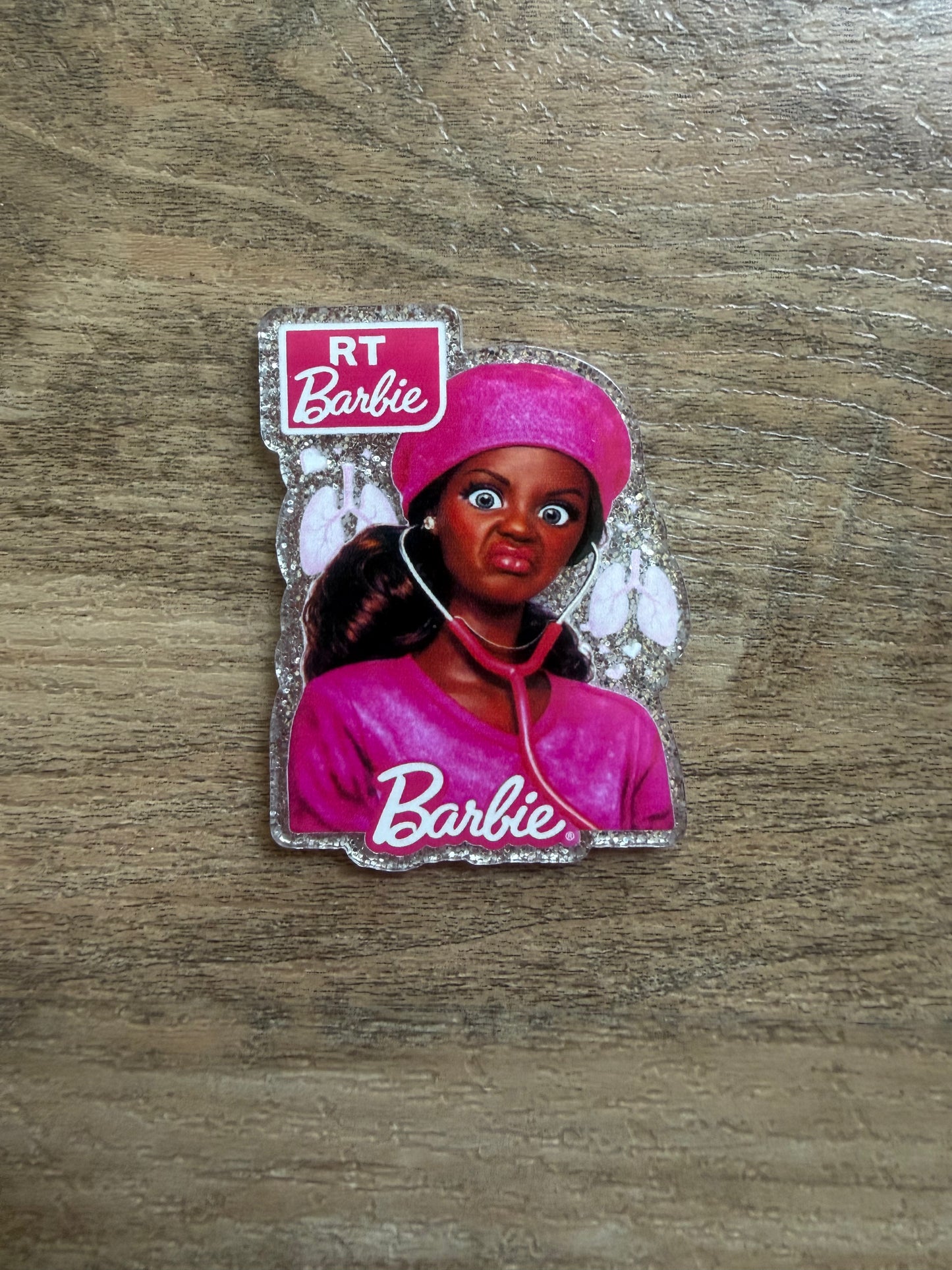 Respiratory Therapist Barbie badge reel