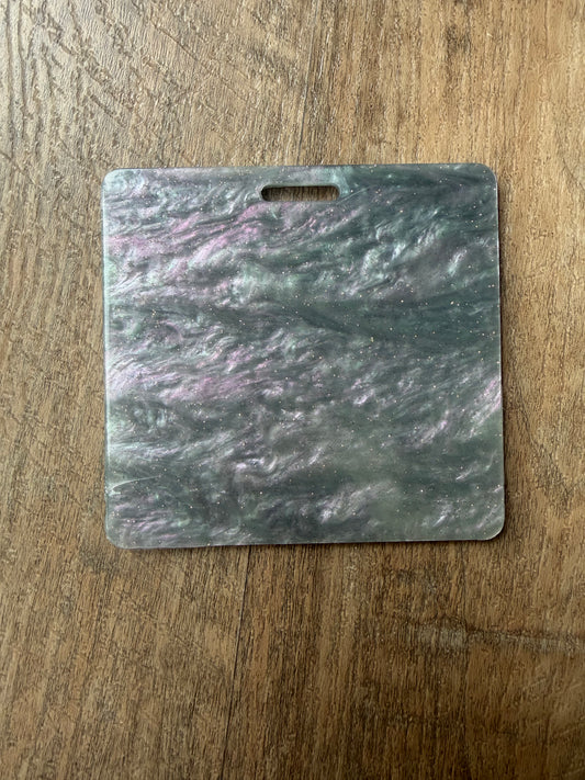 Blank gray & pink marble badge buddy