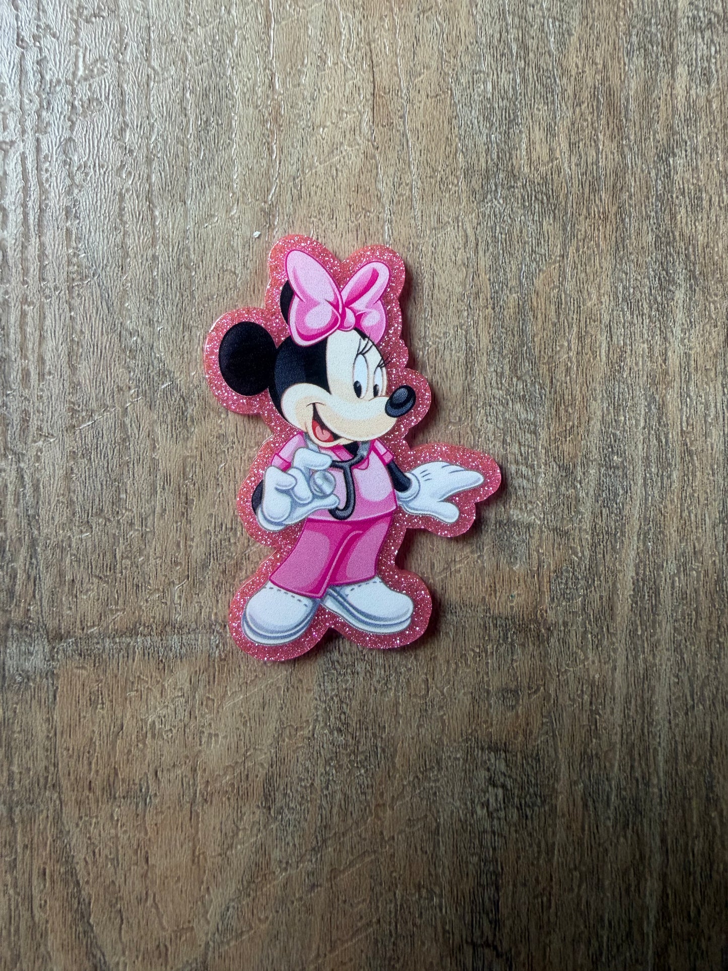 Minnie Mouse nurse badge reel