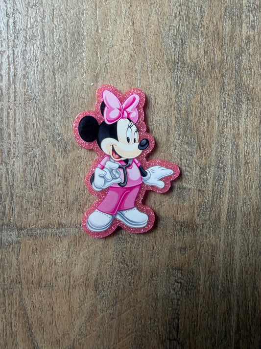 Minnie Mouse nurse badge reel