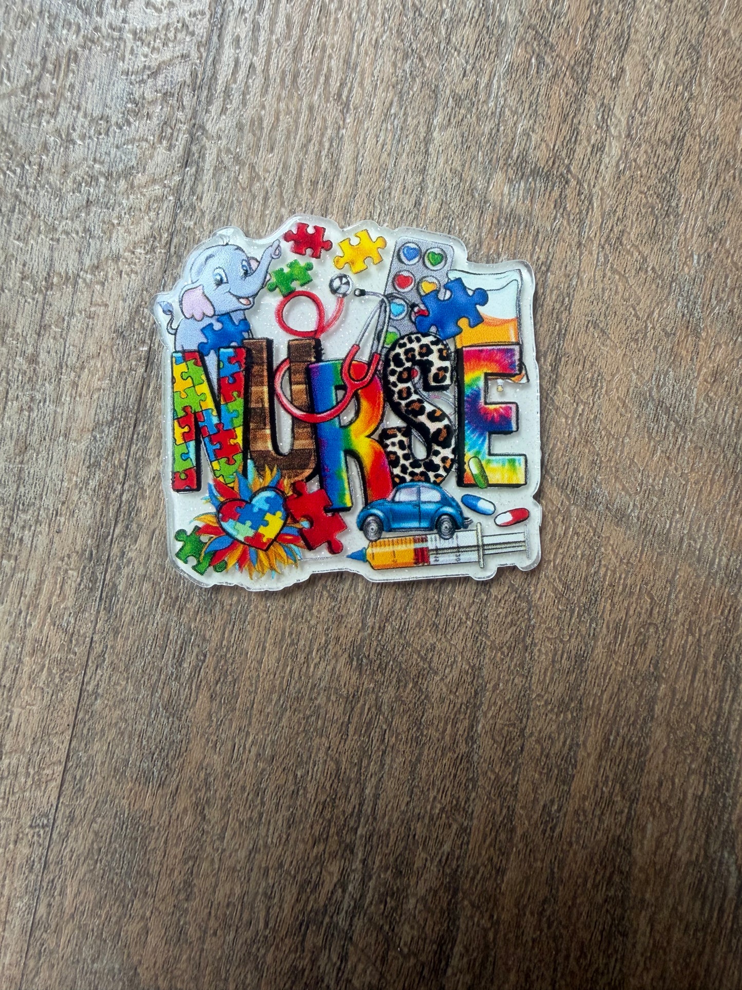 Autism nurse badge reel