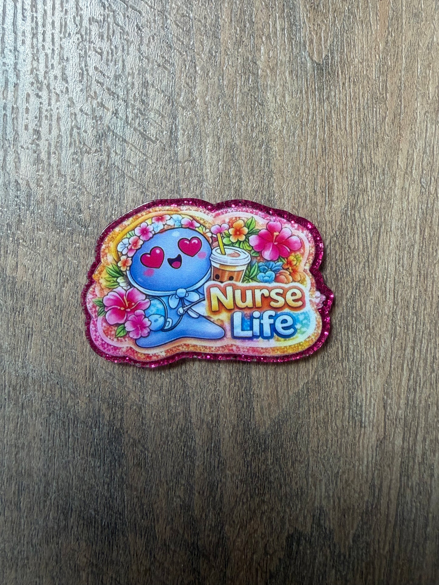 Glove baby nurse life badge reel