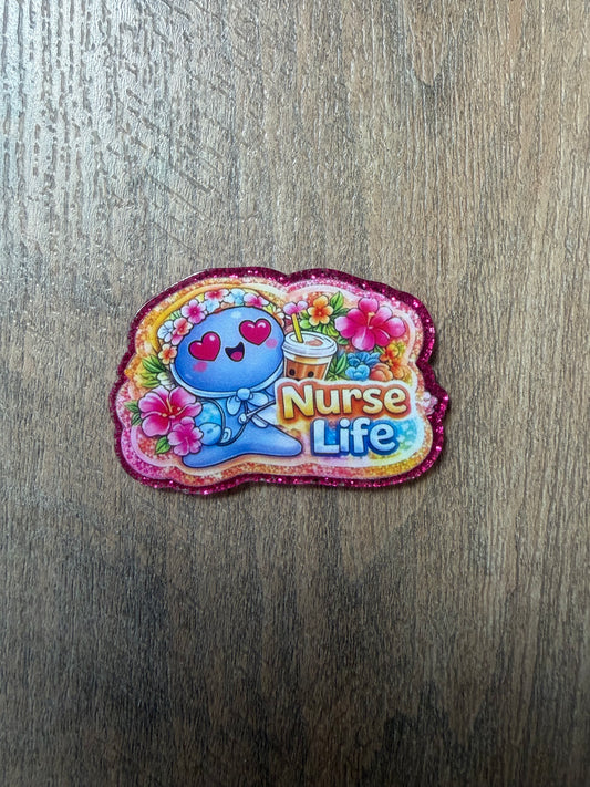 Glove baby nurse life badge reel