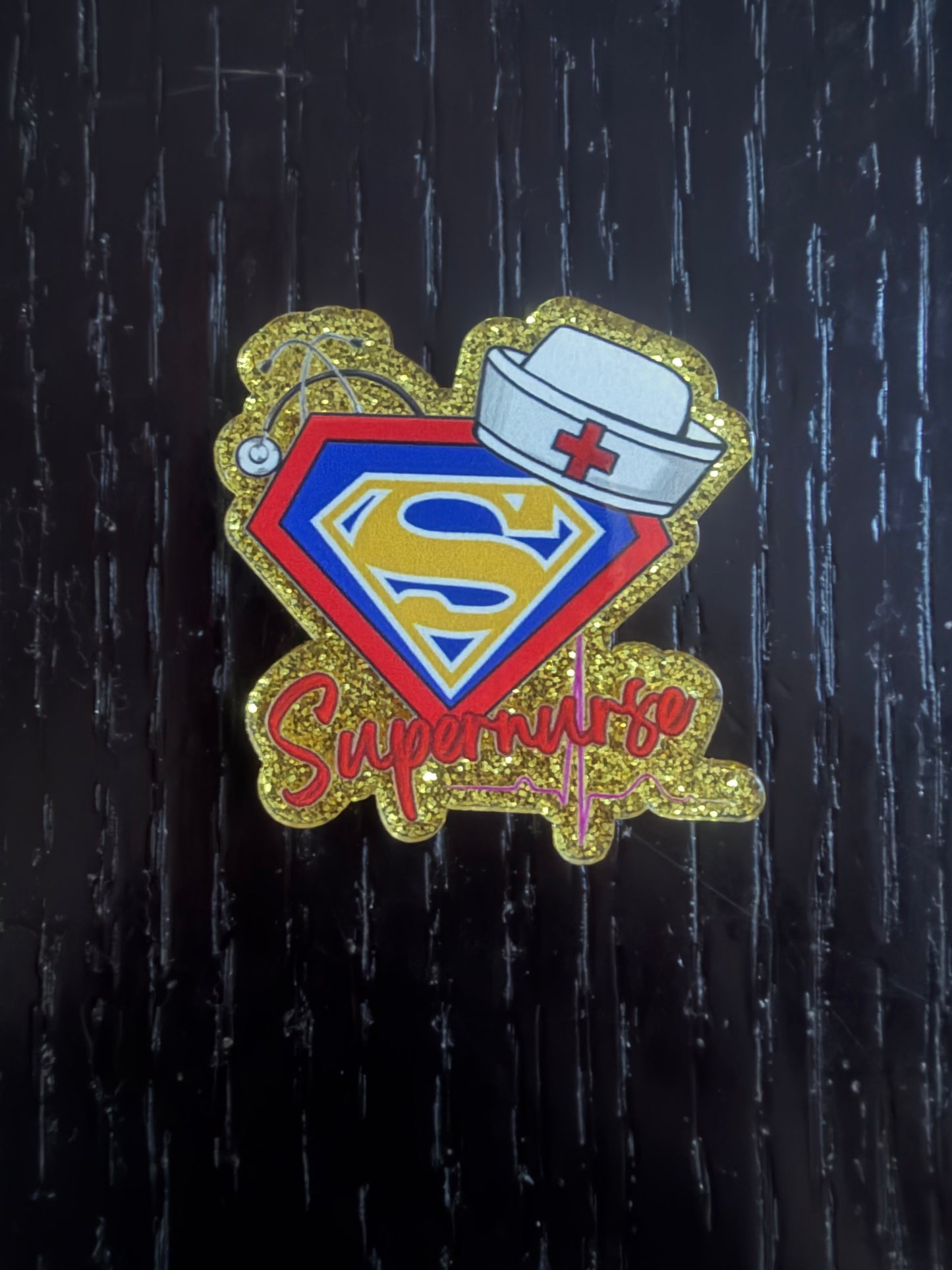 Super nurse badge reel