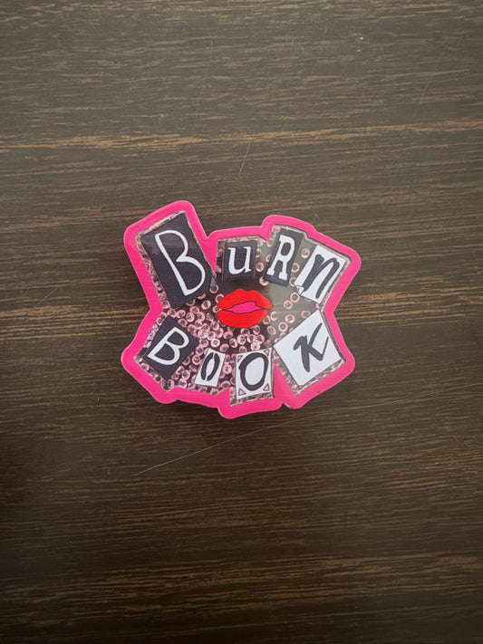Burn Book shaker badge reel