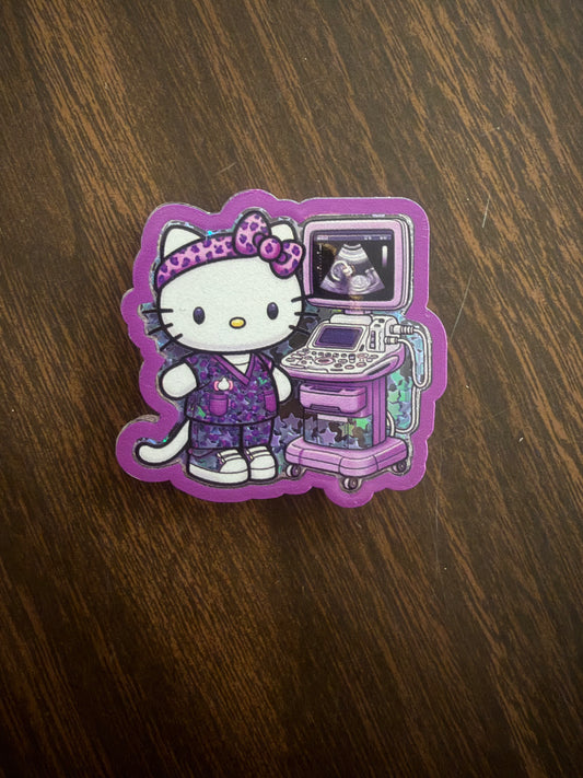 Hello Kitty ultrasound sonographer badge reel