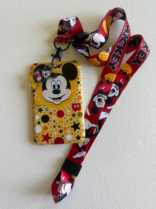Mickey vertical ID holder with matching lanyard