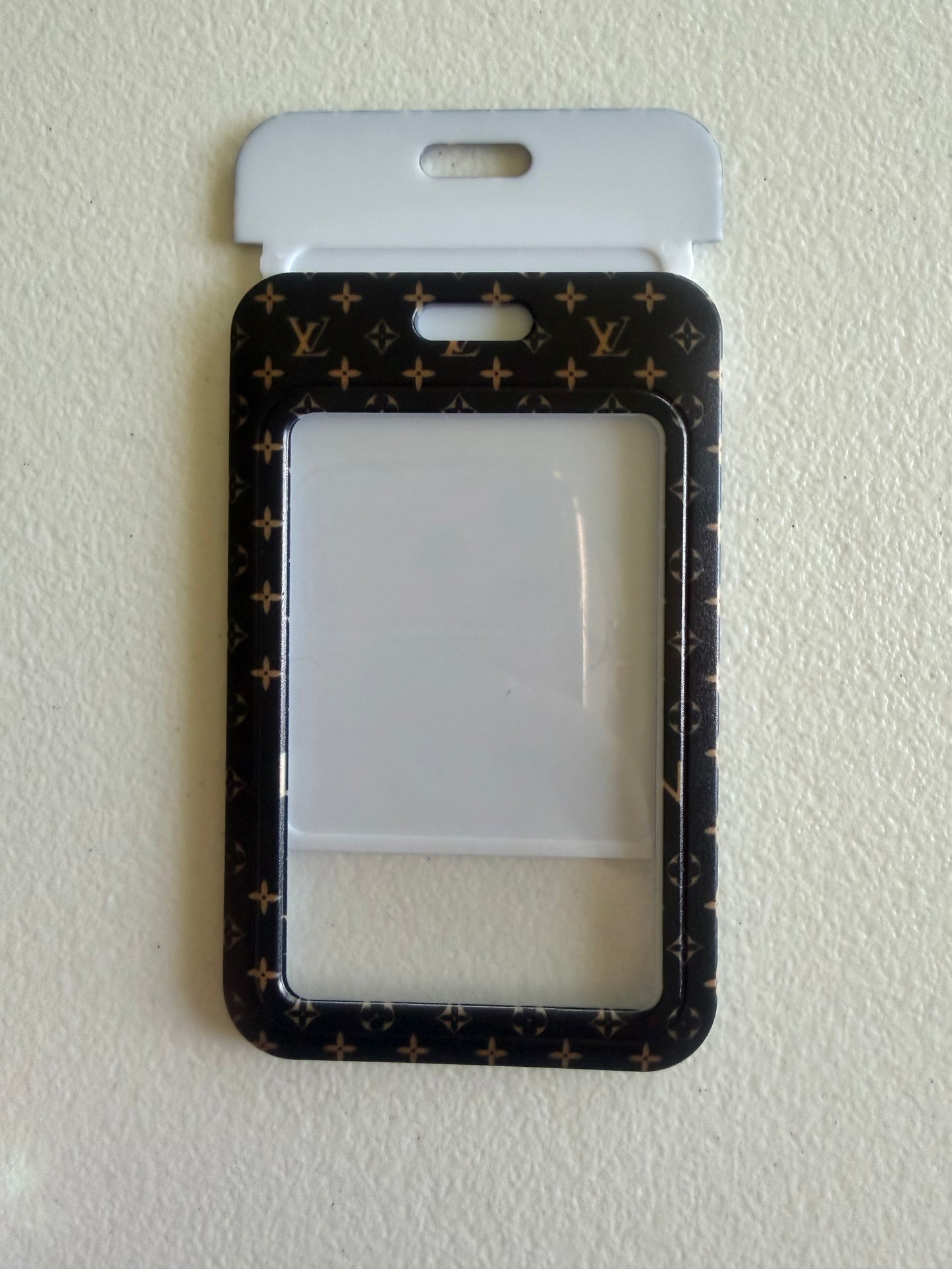 LV vertical ID card holder and matching lanyard