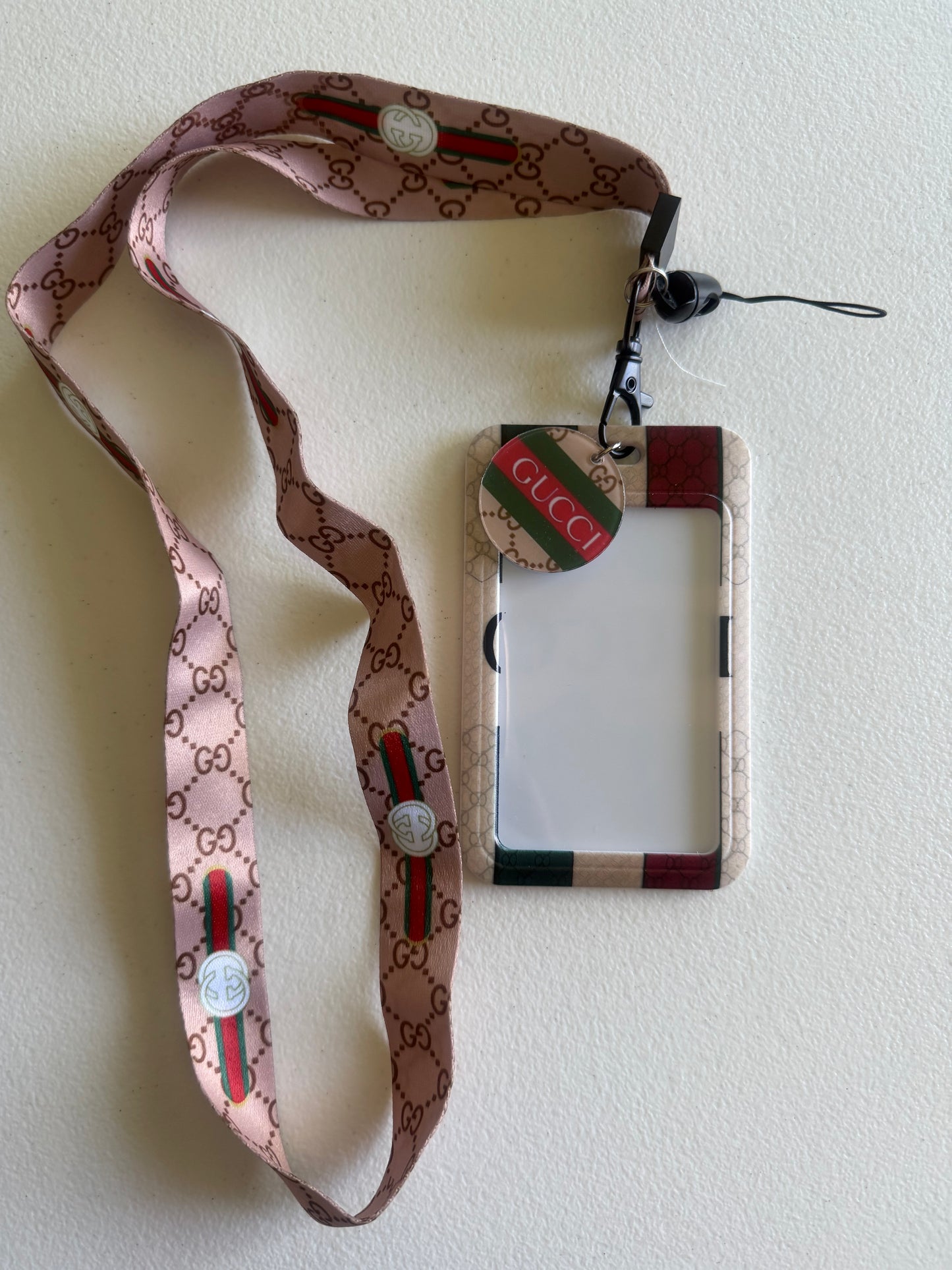 Gucci vertical ID Holder with matching lanyard