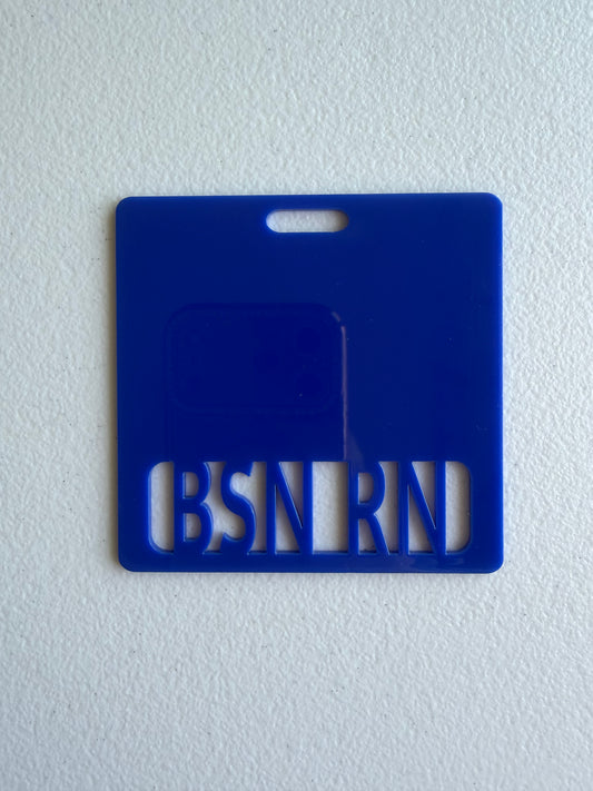 BSN RN badge buddy (Royal blue no glitter)