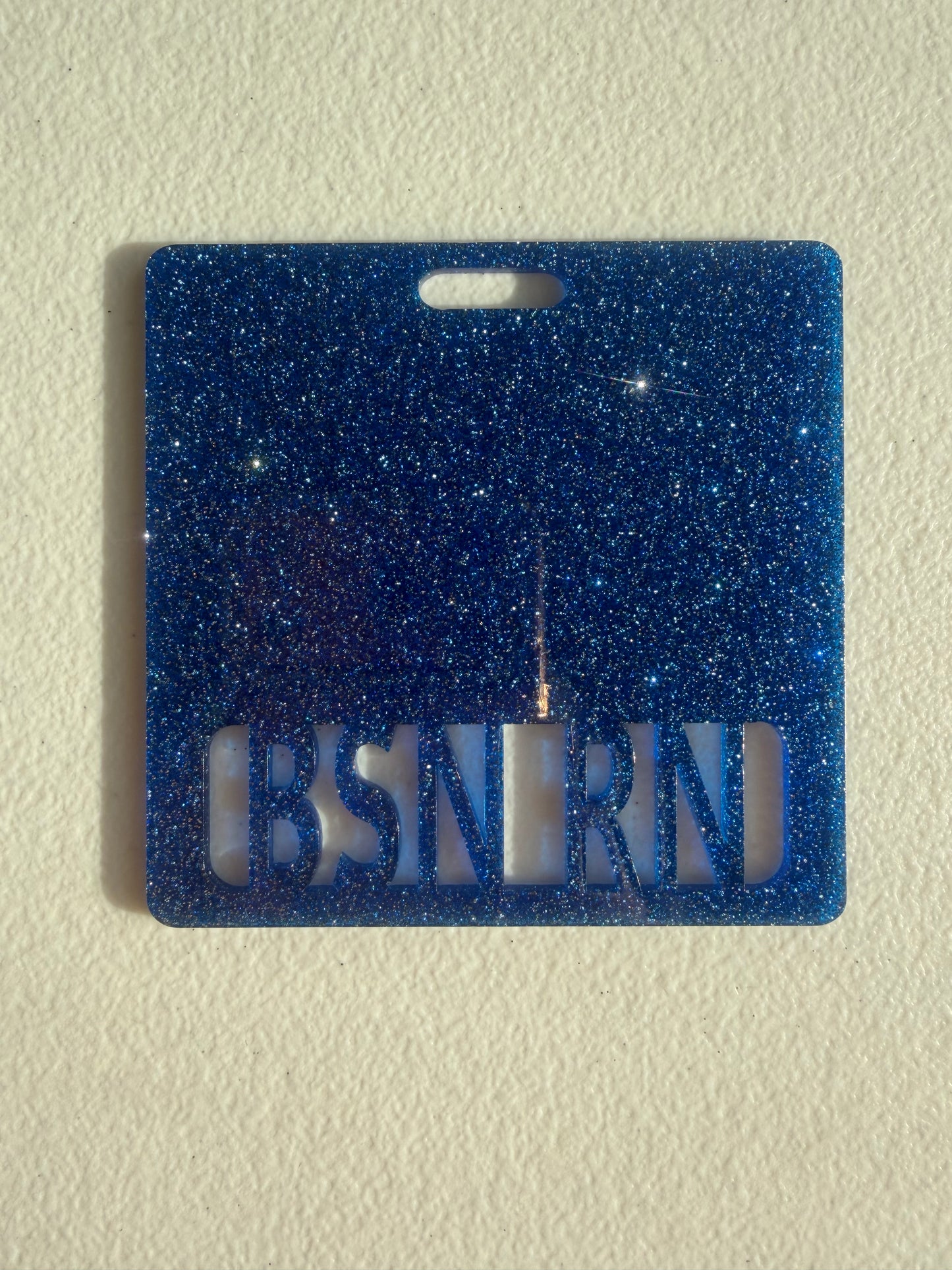 BSN RN badge buddy (royal blue glitter)