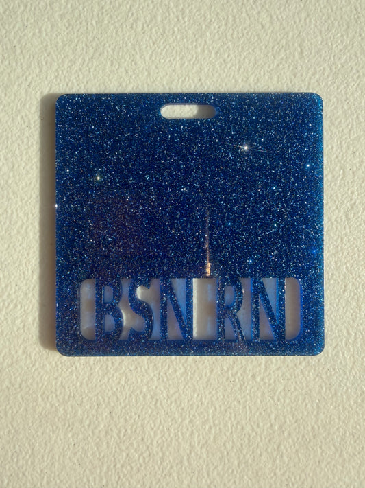 BSN RN badge buddy (royal blue glitter)