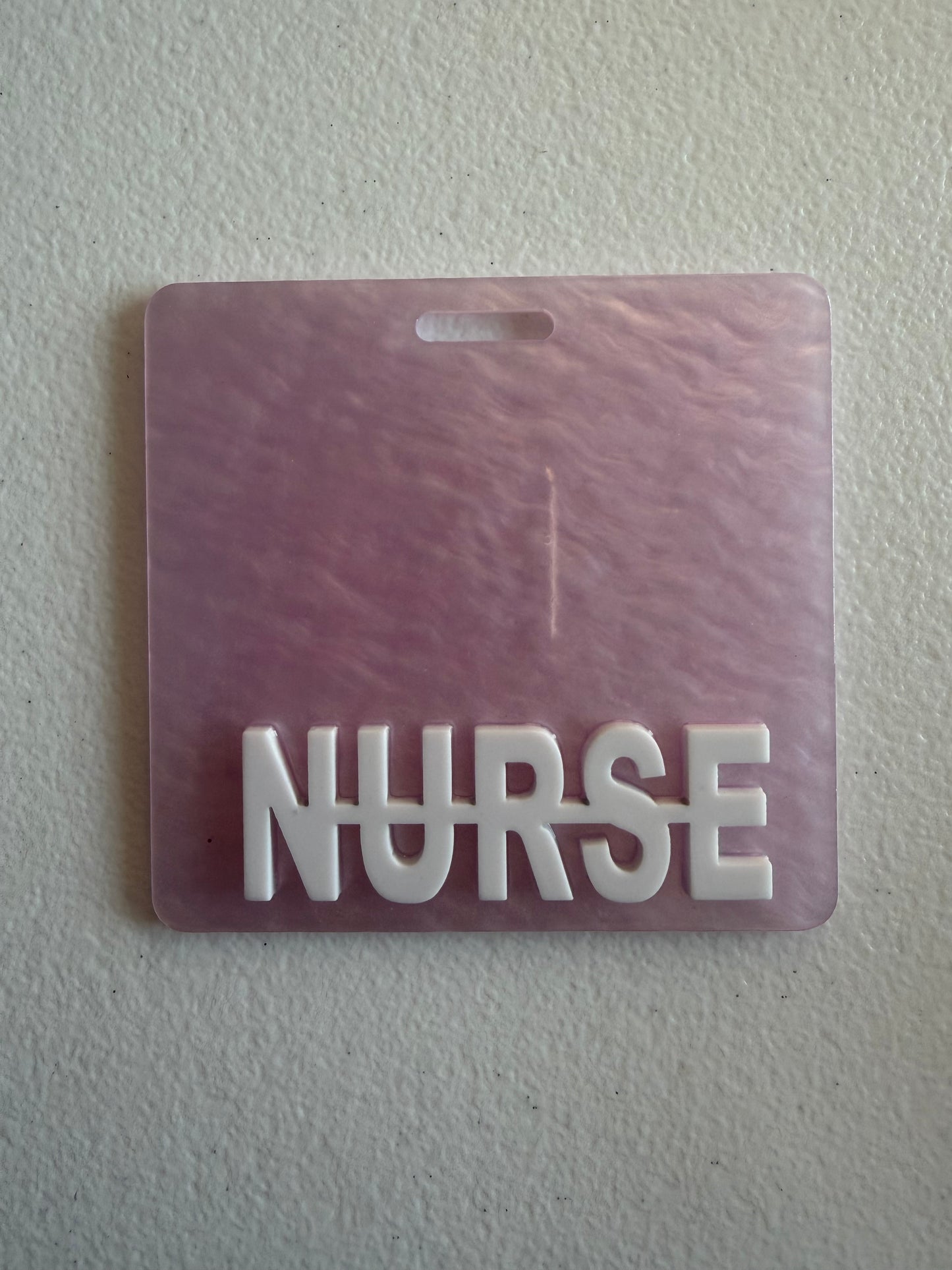 Nurse 3D badge buddy (light purple marble)