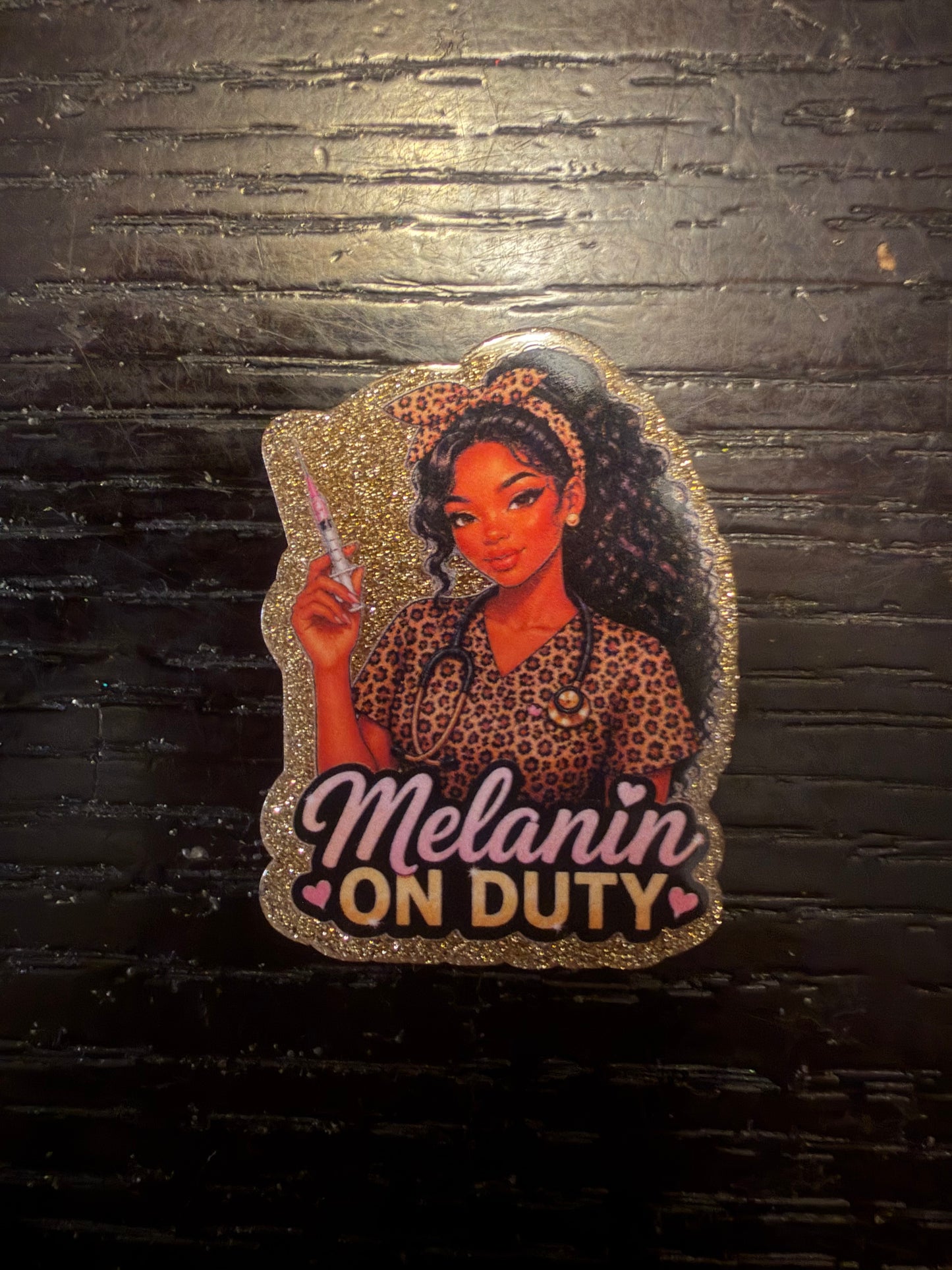Melanin on duty badge reel