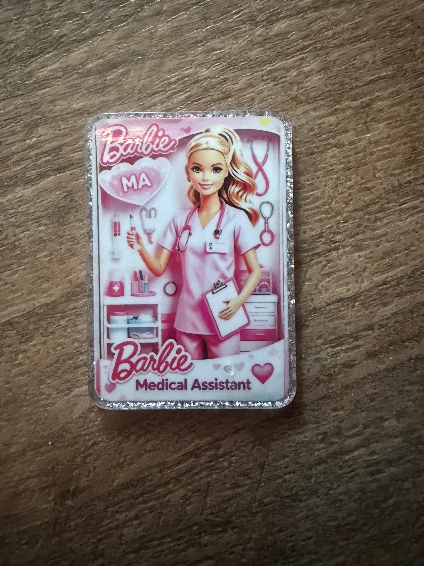 Medical Assistant Barbie badge reel