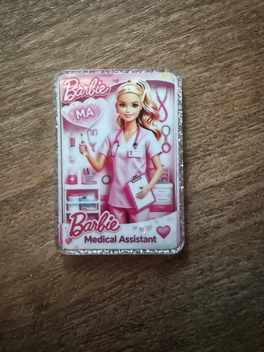 Medical Assistant Barbie badge reel