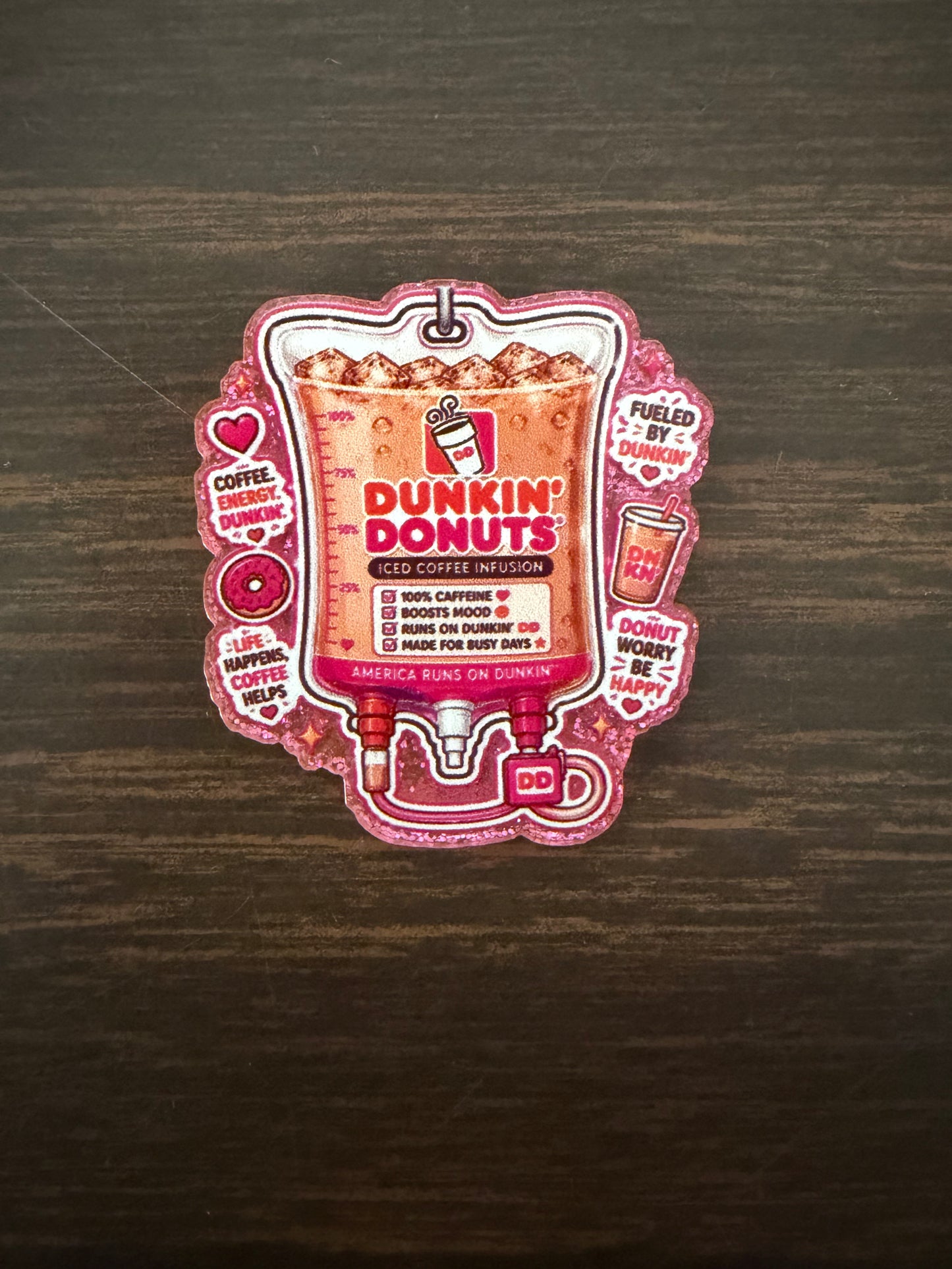Dunkin Donuts badge reel