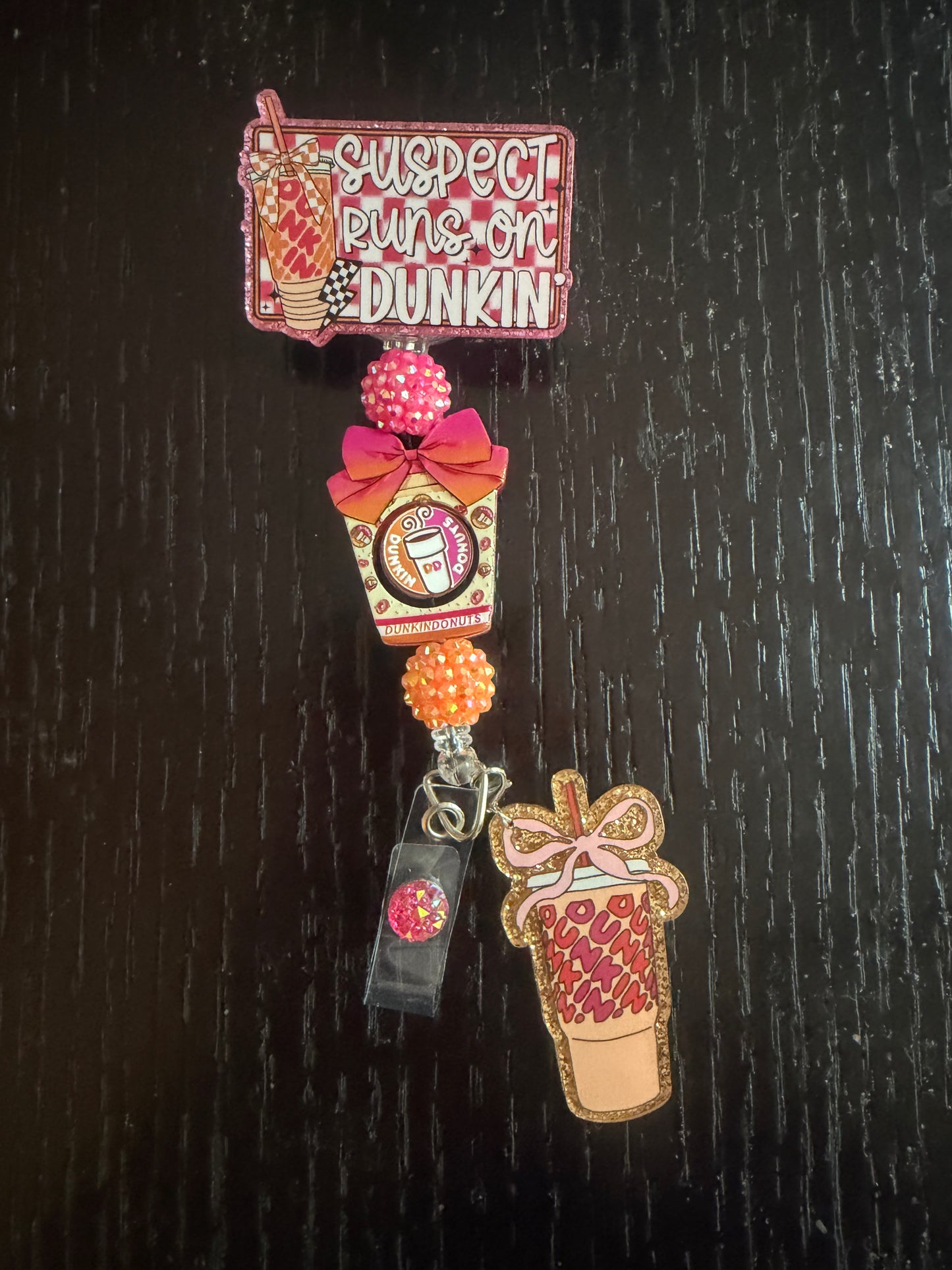Dunkin Donuts badge reel