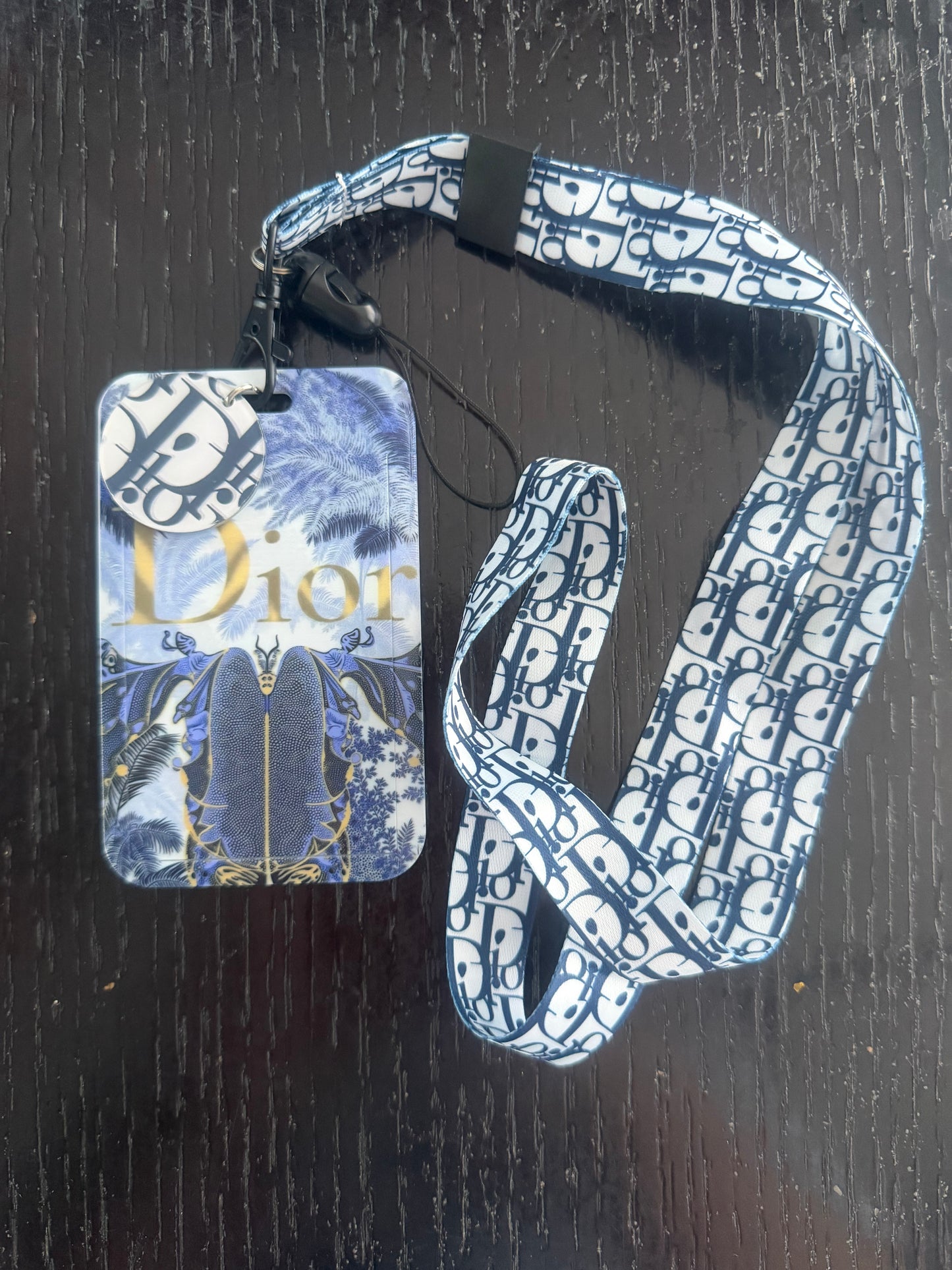 Dior ID card holder with matching lanyard