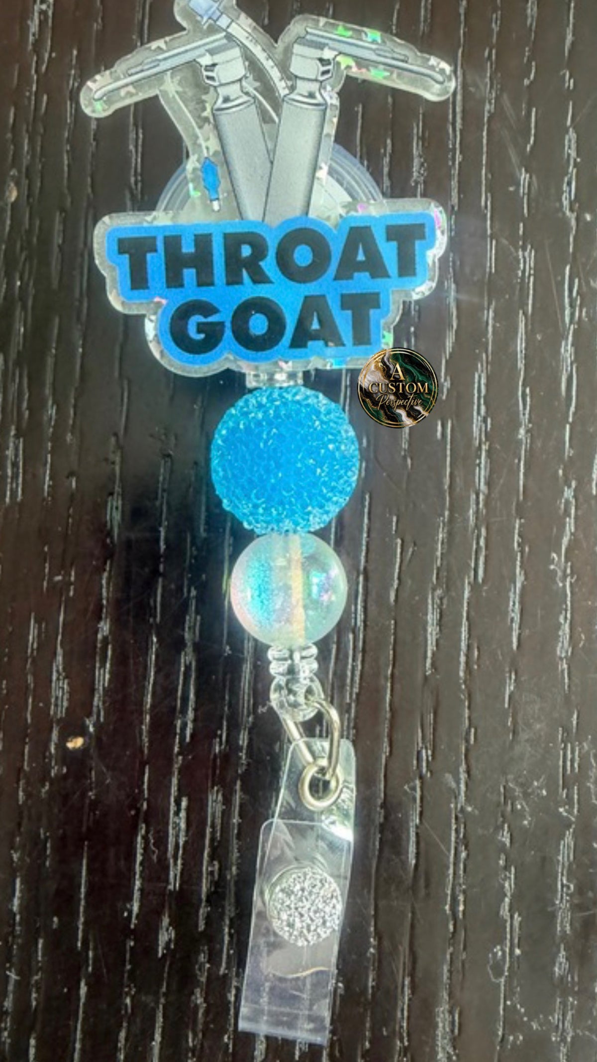 Throat Goat badge reel