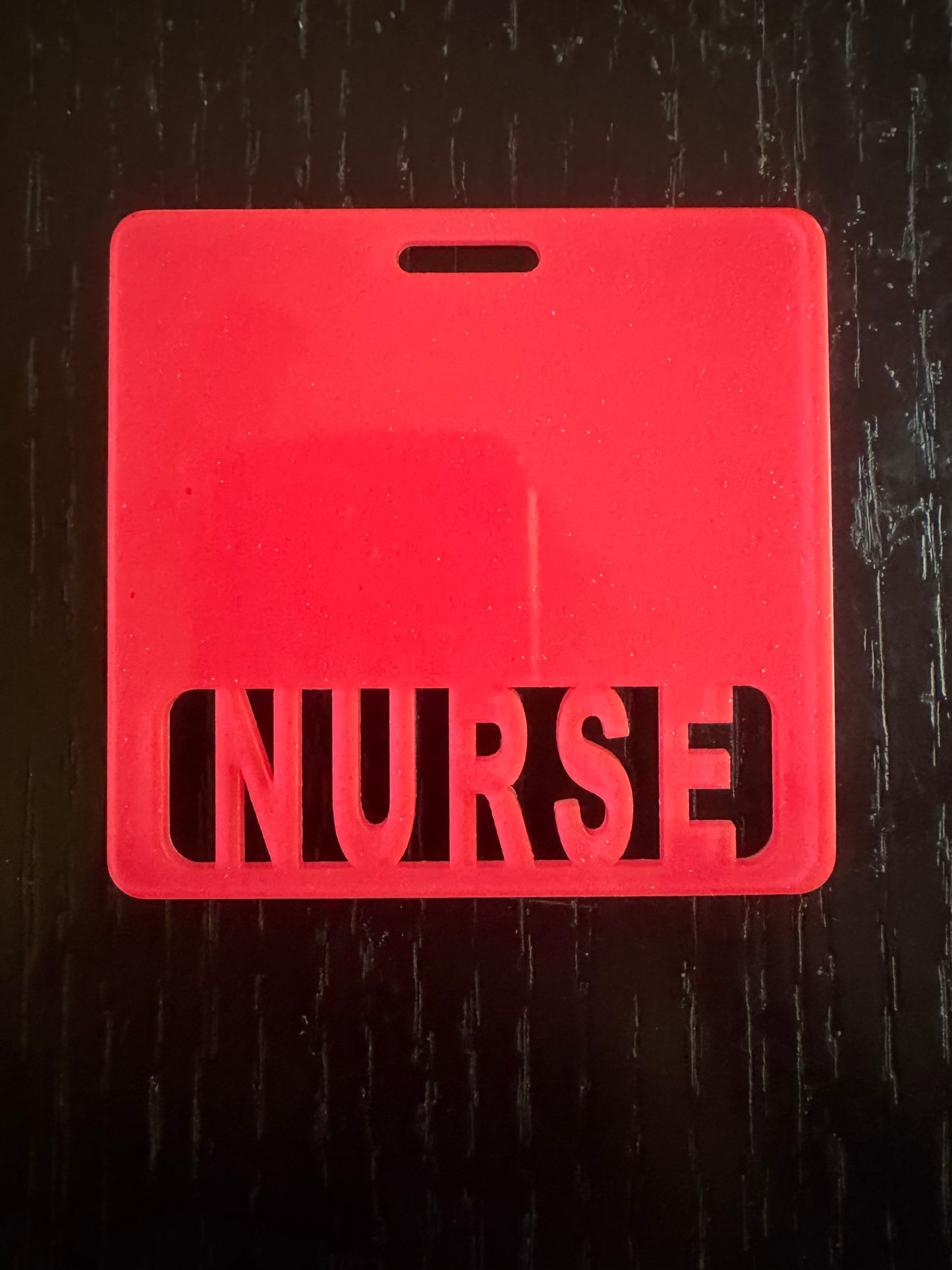 Nurse badge buddy (fluorescent hot pink)