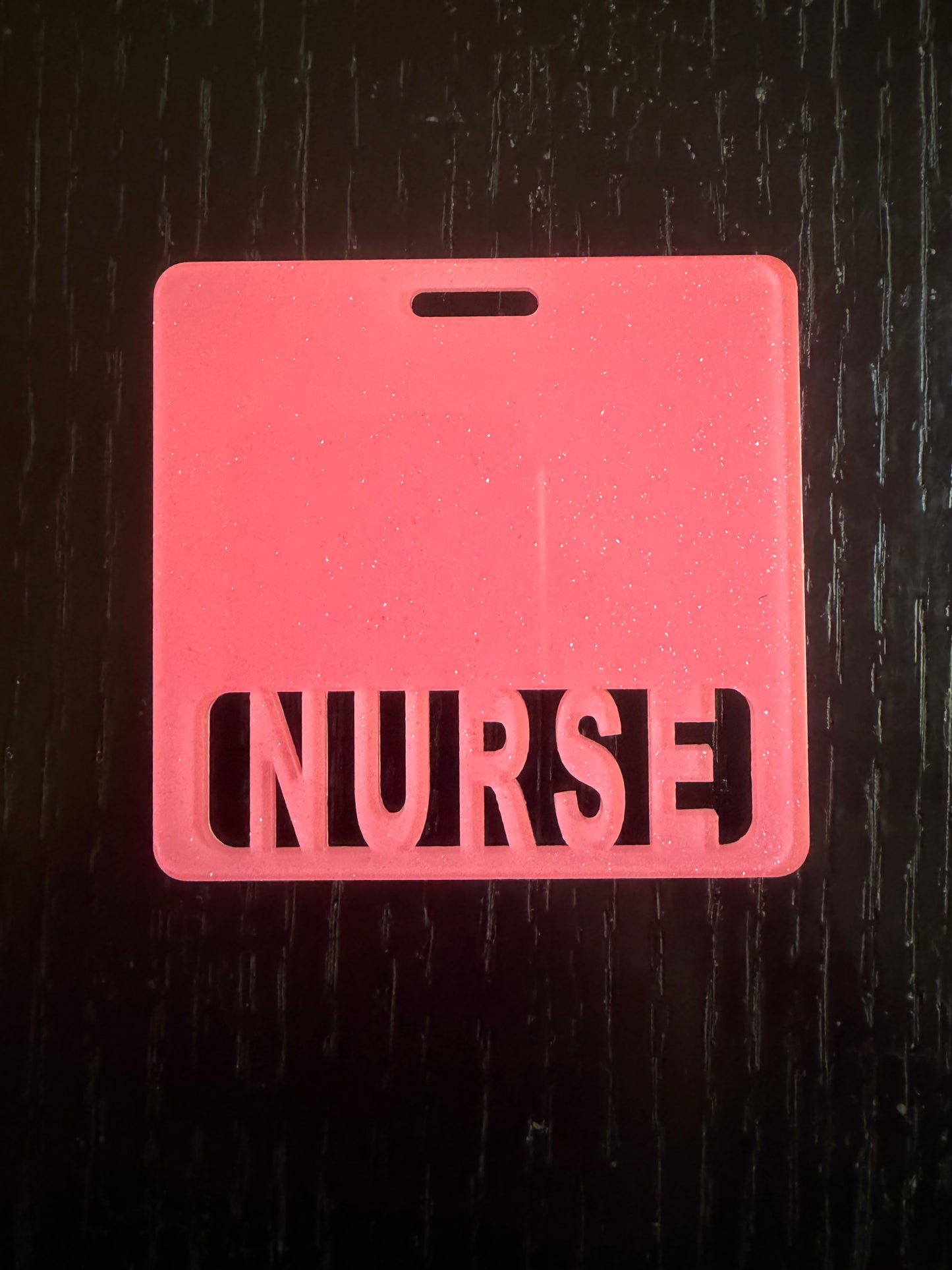 Nurse badge buddy (light pink glitter)