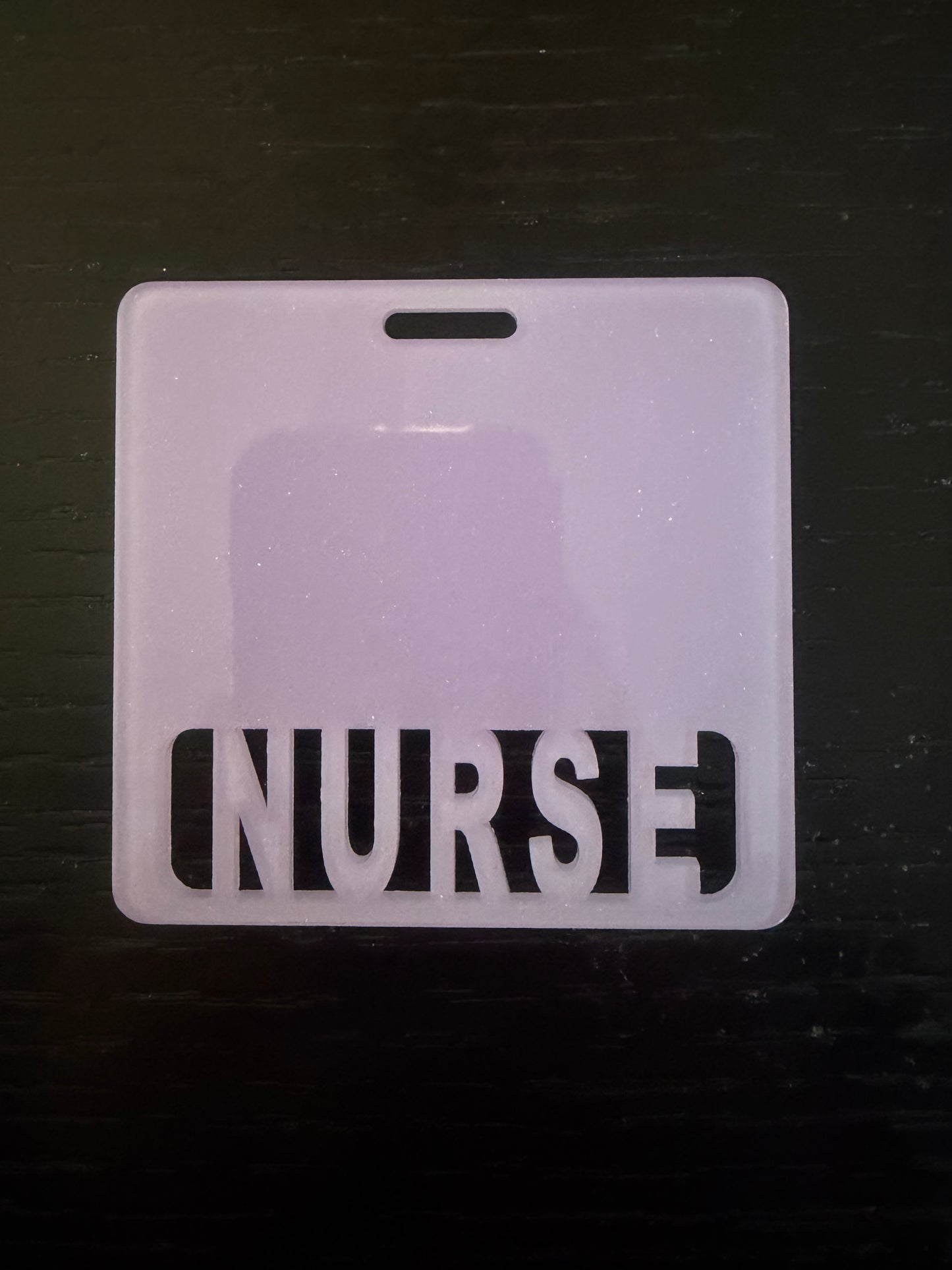 Nurse badge buddy (lavender glitter)