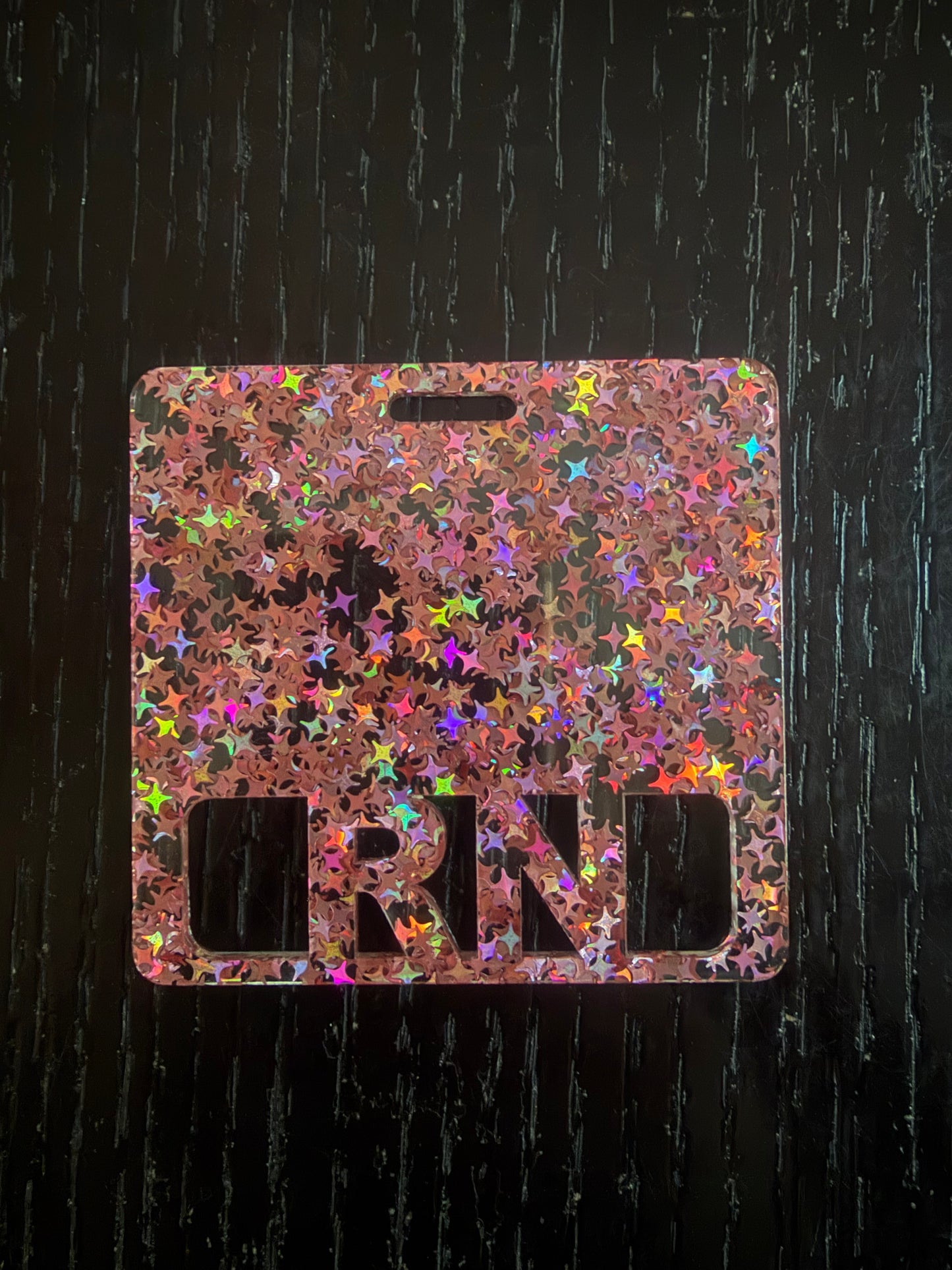 RN badge buddy (pink stars)