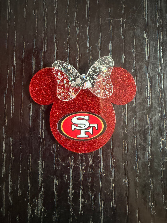 49ers Minnie head badge reel