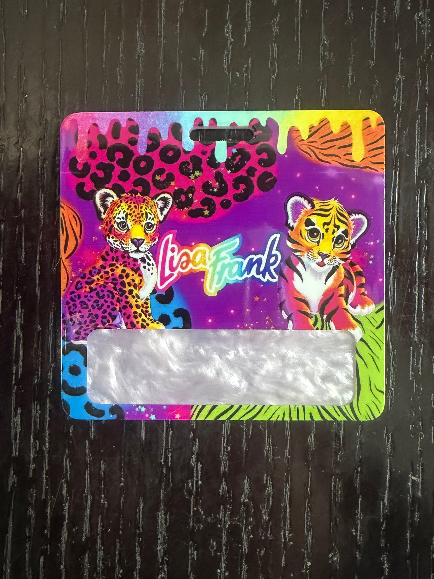 Lisa Frank badge buddy