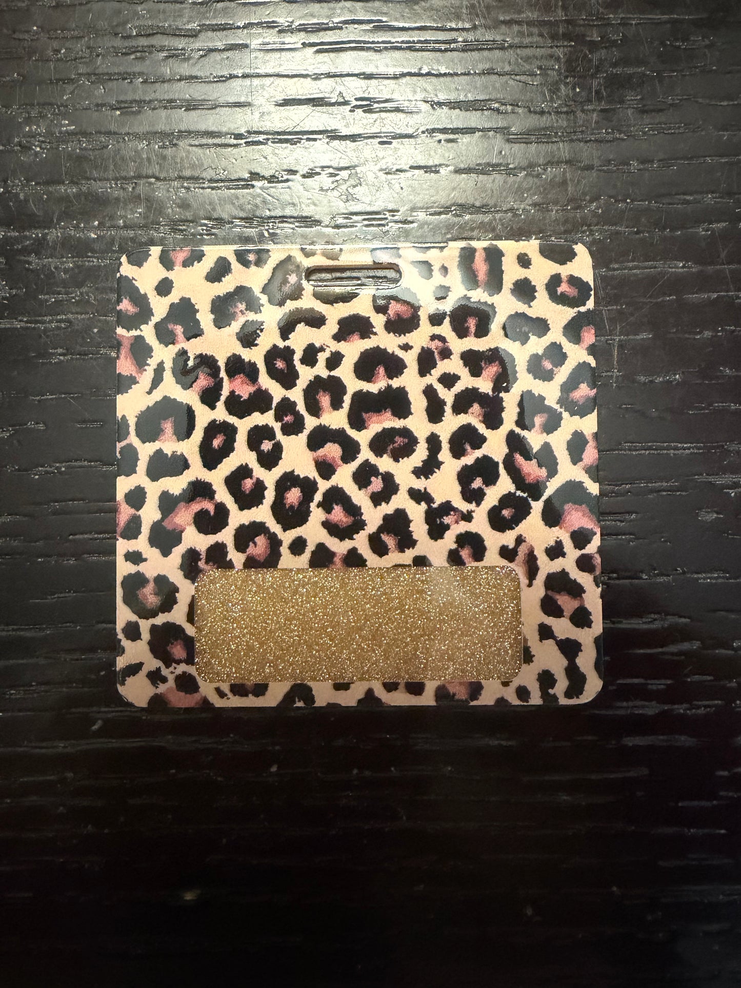 Leopard print badge buddy